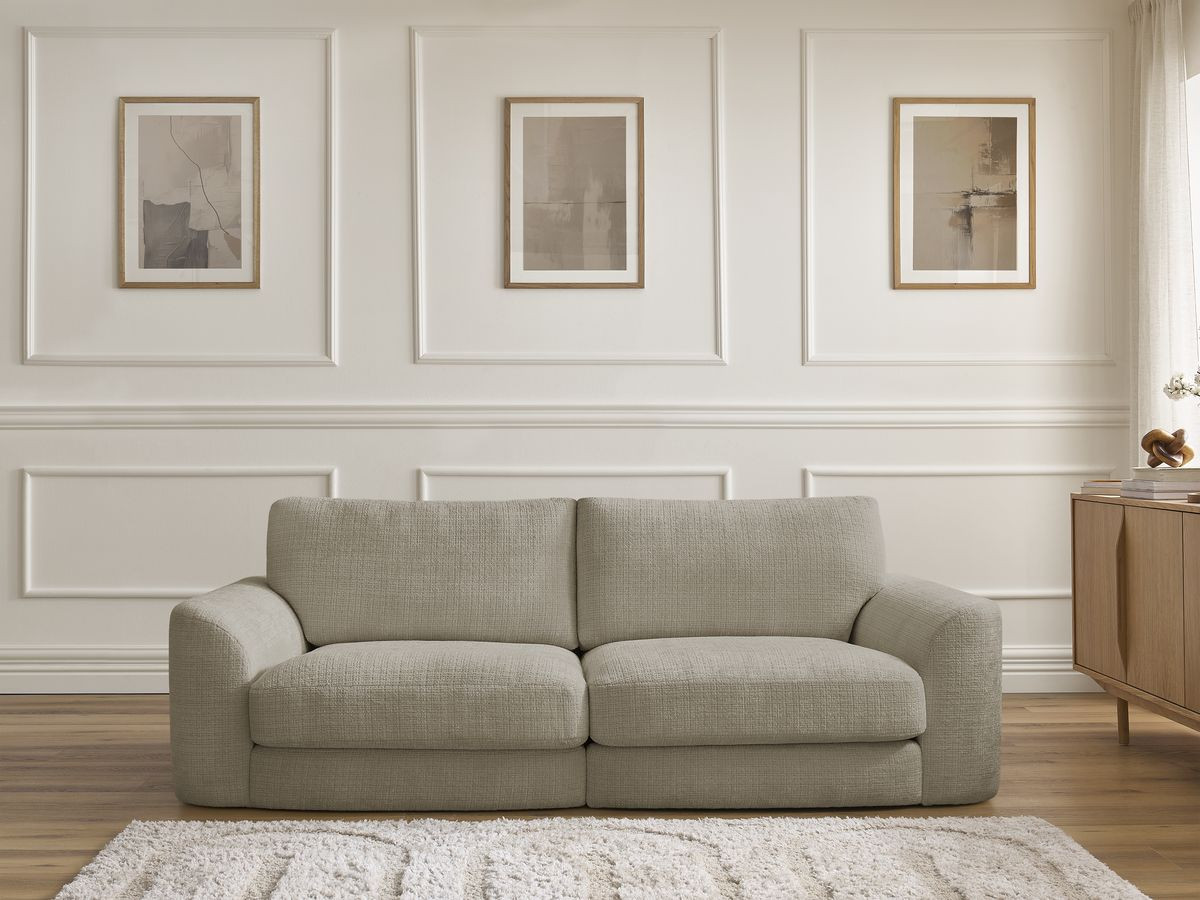 Bobochic Leonore Sofa 3-Sitzer Strukturstoff Taupe