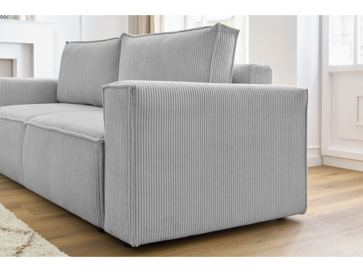 Bobochic Nihad Sofa 3-Sitzer Cordsamt Hellgrau
