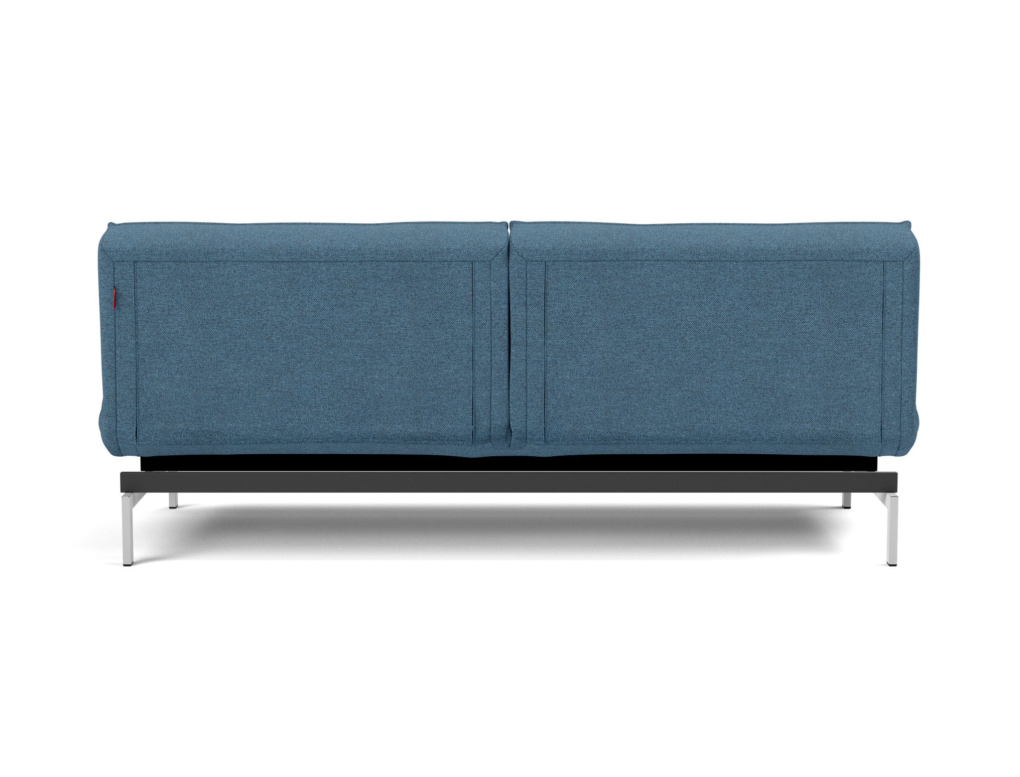 Schlafsofa Splitback Strukturierter Stoff Weda 302-Weda-Blue Beine Chrom
