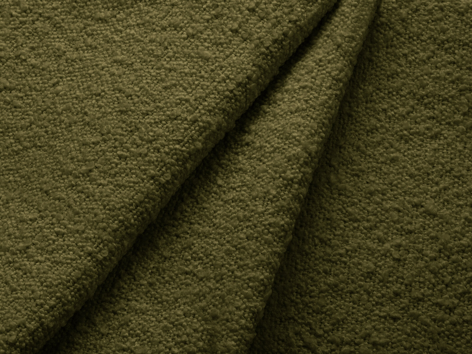 Micadoni Sofa Lupine 3-Sitzer Boucle Baloo Dunkel-Olivgrün