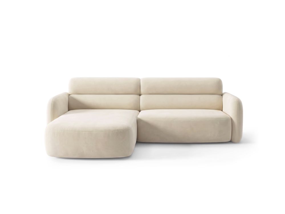 Cosmopolitan Design Ecksofa Malmo 3-Sitzer Samt Bluvel Helles Beige Links