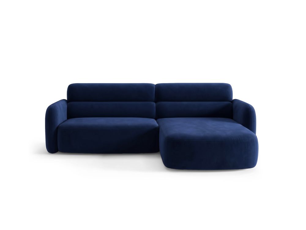 Cosmopolitan Design Ecksofa Malmo 3-Sitzer Samt Bluvel Königsblau Rechts
