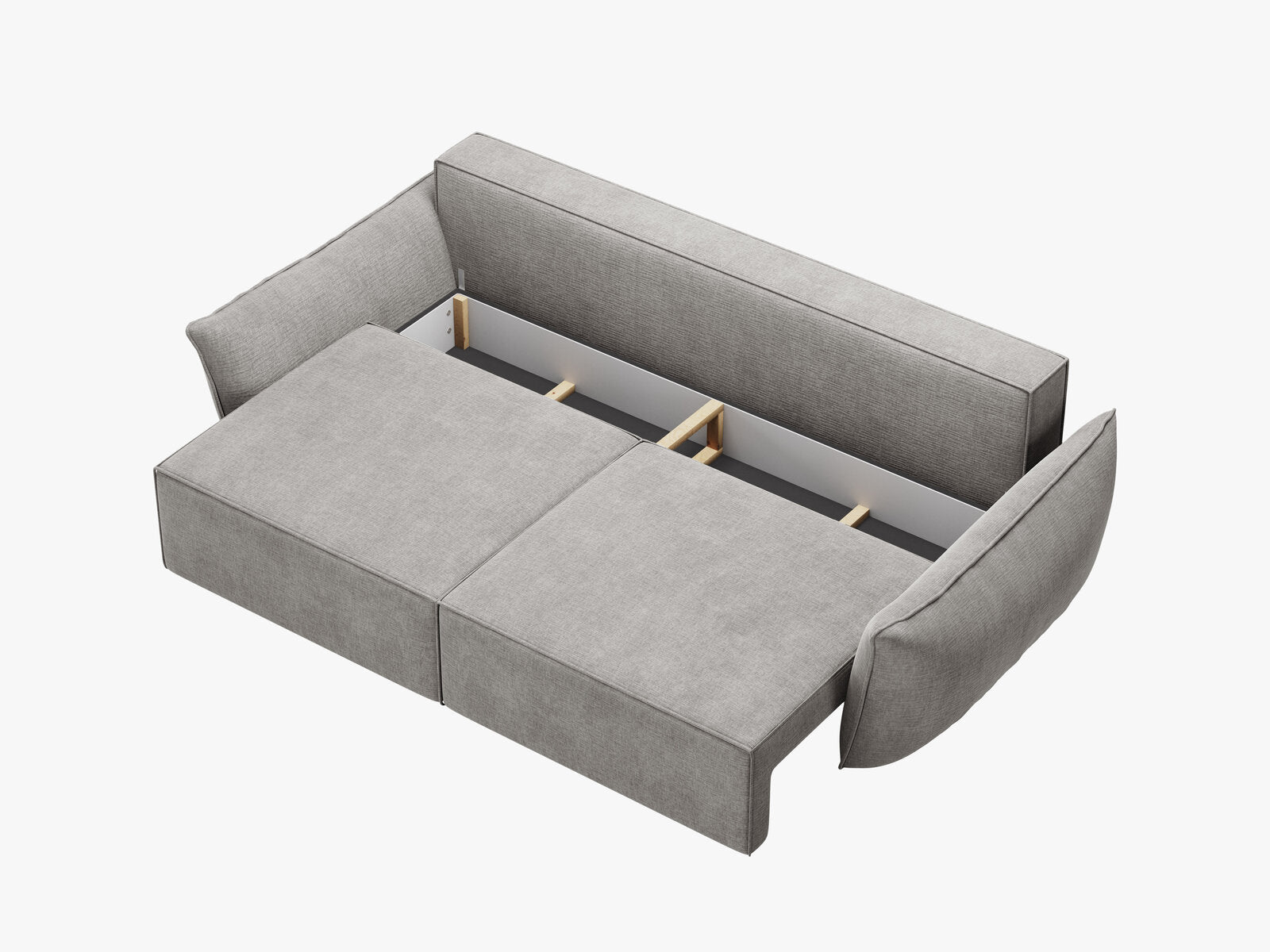 Micadoni Kaelle Schlafsofa 3-Sitzer mit Bettkasten Chenille Over The Horizon Hellgrau