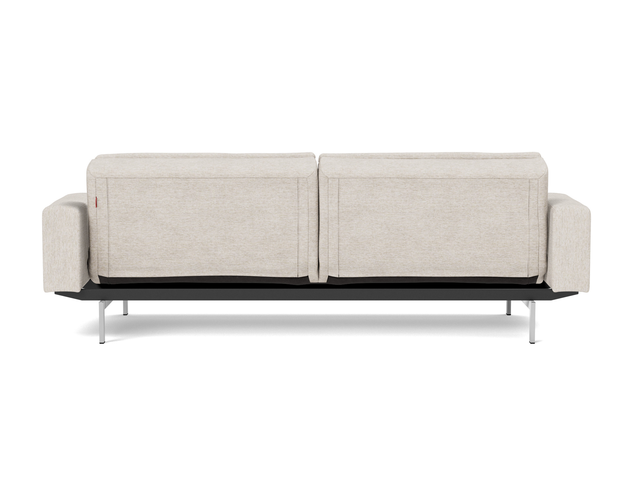 Schlafsofa Dublexo mit Armlehnen Chenille Yuveno 470-Natural Beine Chrom