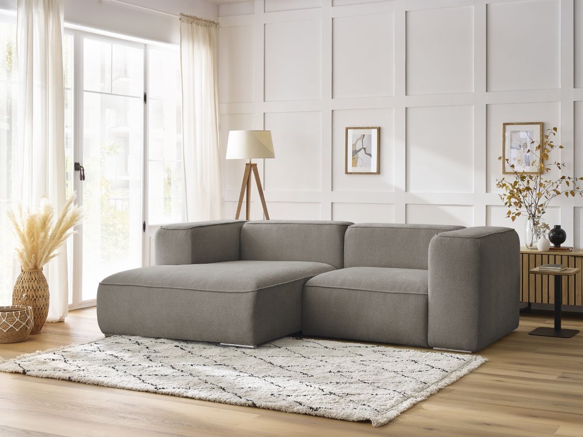 Bobochic Zephyr Ecksofa 260 × 165 cm Strukturstoff Taupe Ecke links