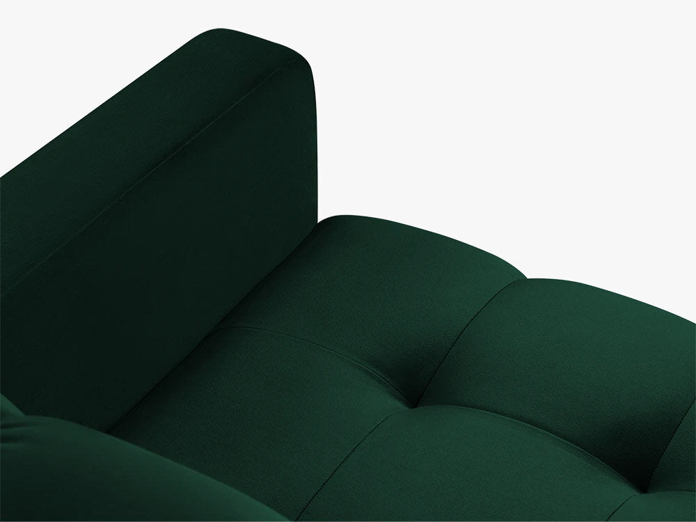 Micadoni Ecksofa Mamaia 5-Sitzer Links Samt Bluvel Flaschengrün schwarze Beine