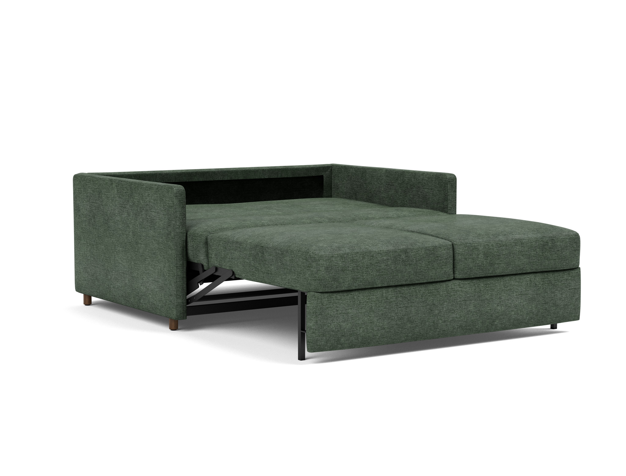 Schlafsofa Neah mit Slim-Armlehnen 140 Flachgewebe Avella 281-Pine-Green