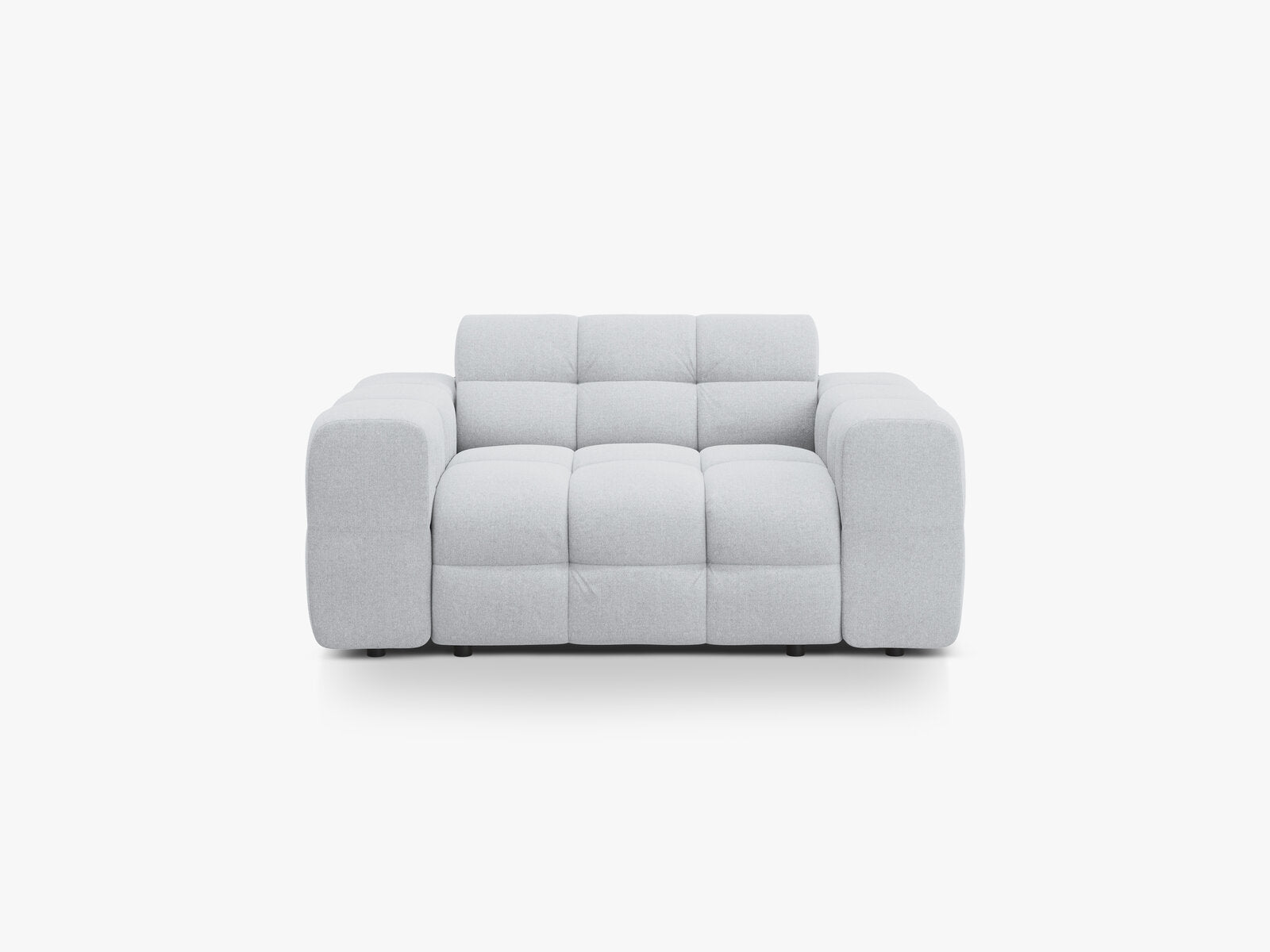 Micadoni Sofa Kendal 2-Sitzer Strukturierter Stoff Hellgrau