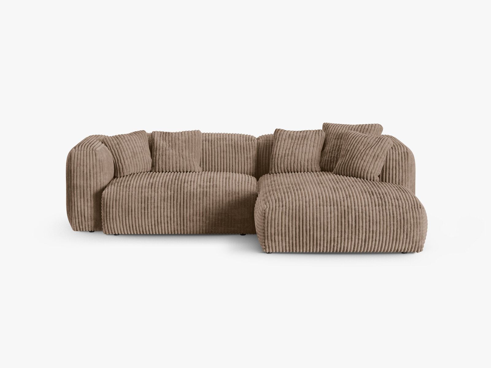 Micadoni Ecksofa Martina 2-Sitzer 90cm Sitztiefe Rechts Kord Tilia Eichel