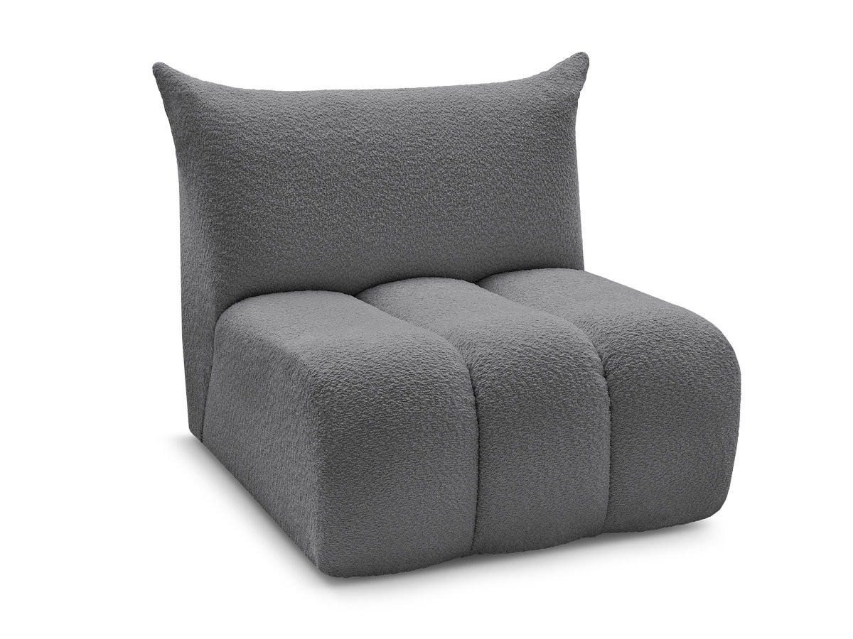 Bobochic Azra Sofamodul 1-Sitzer 90 × 112 cm Bouclé-Stoff Dunkelgrau