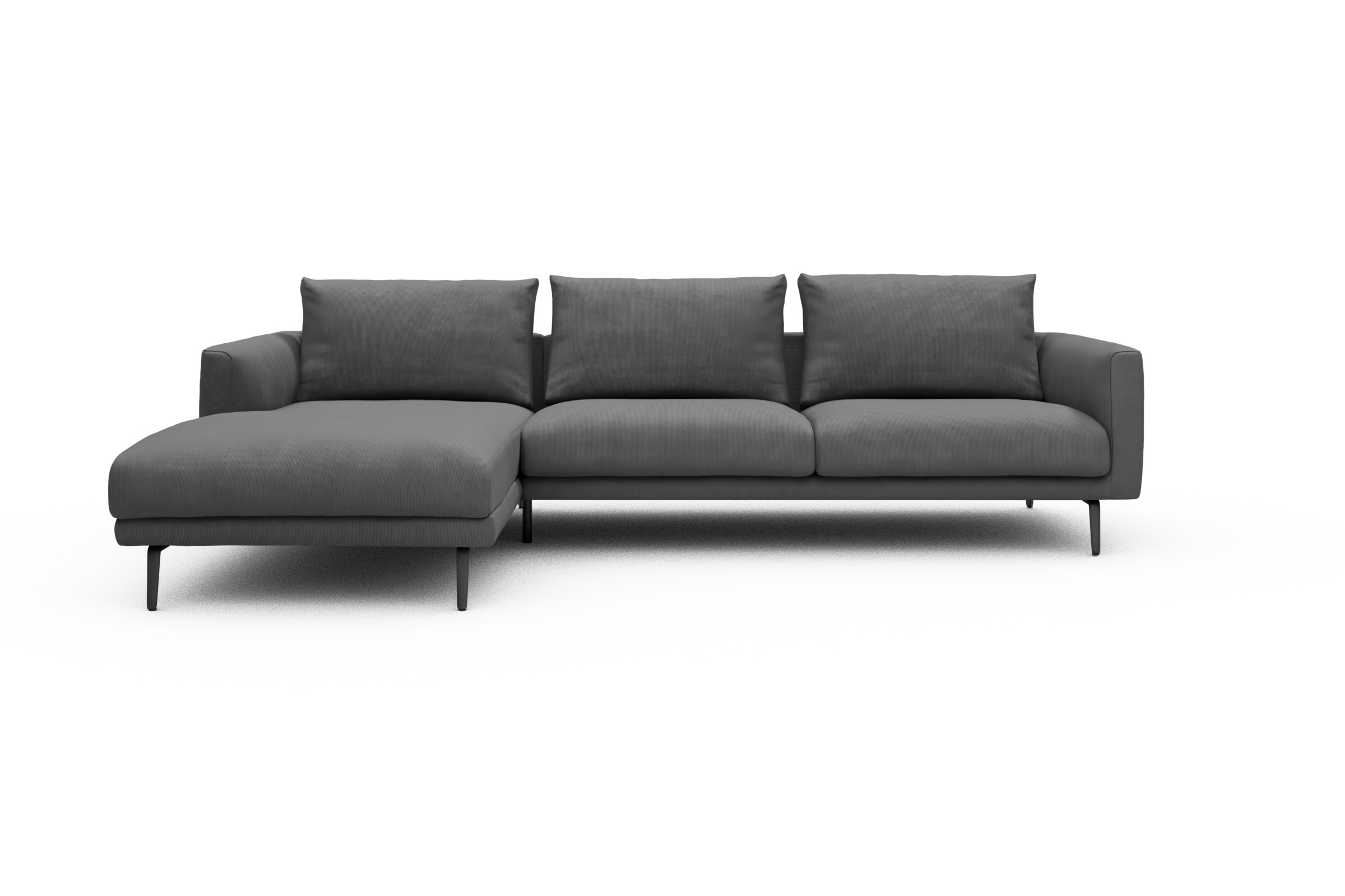 Skandi Home Ecksofa Karl Chaiselongue links mit 2,5-Sitzer Cordufine-Grey moebelfaktor