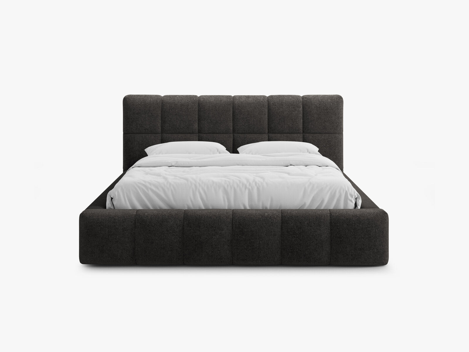 Micadoni Stauraumbett mit Kopfteil Bellis Chenille Eden Anthrazit 160x200