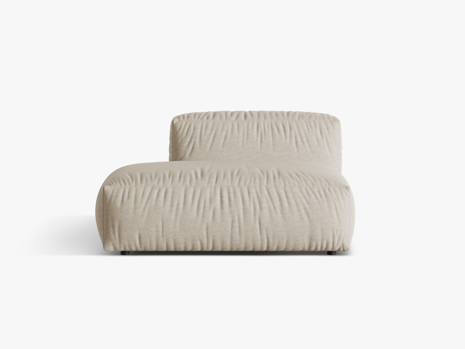 Micadoni Ecksofa-Modul Martina 1-Sitzer Links Strukturierter Stoff Helles Beige