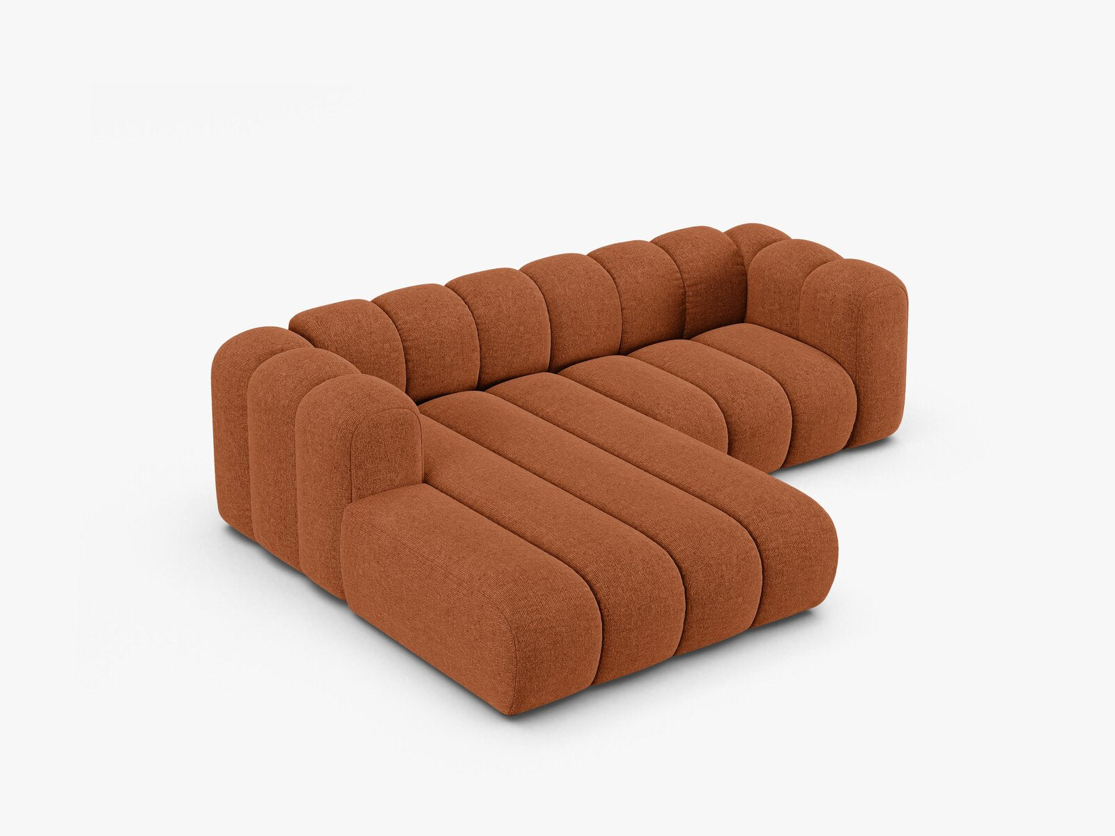 Micadoni Modulares Ecksofa Lupine 3-Sitzer Links Chenille Eden Ziegel