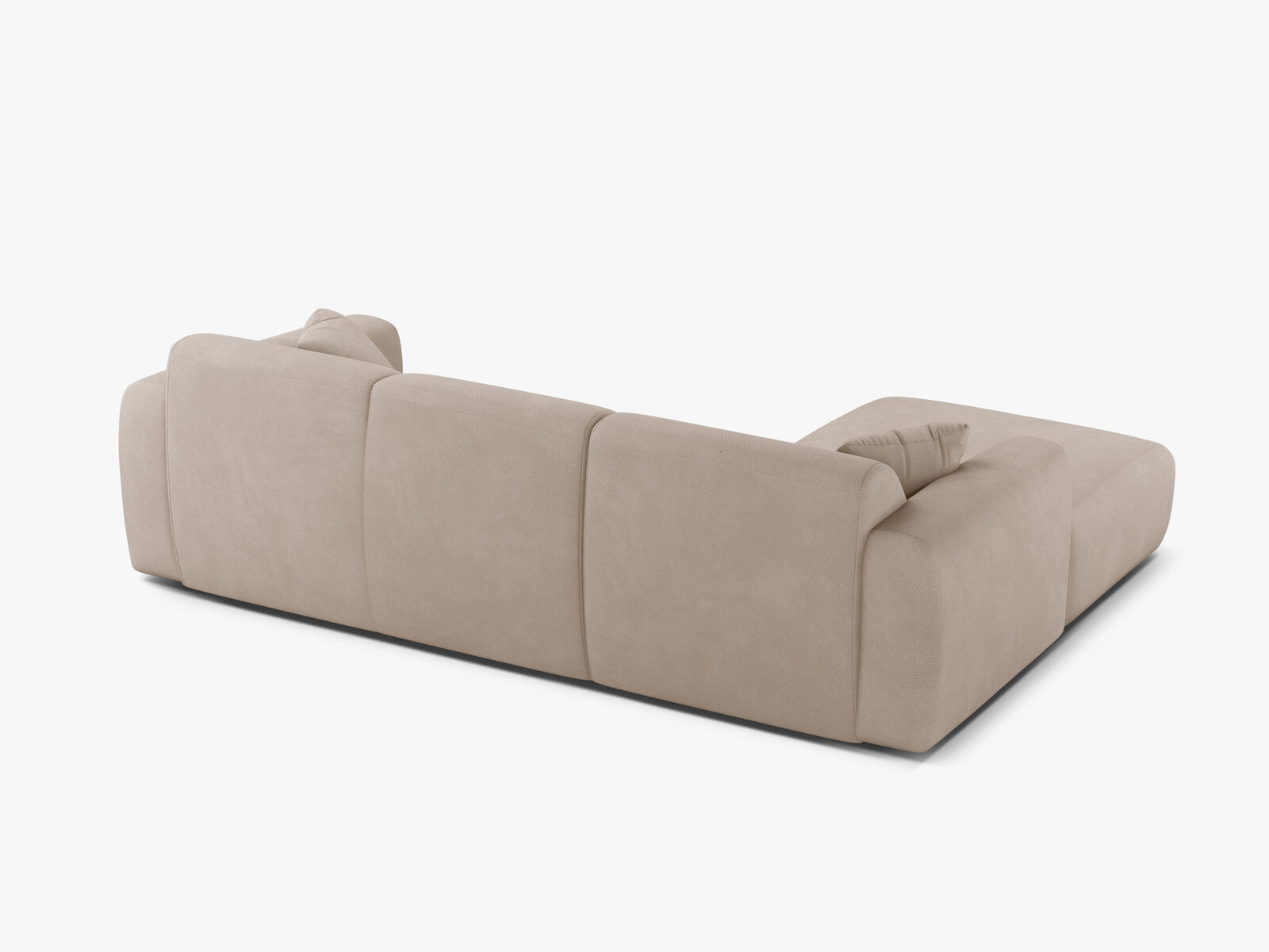 Micadoni Ecksofa Molino 4-Sitzer Links Strukturierter Stoff Rebel Beige