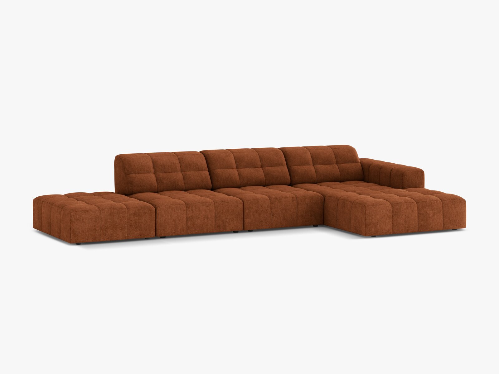 Micadoni Ecksofa Jennifer 5-Sitzer Rechts Chenille Eden Ziegel