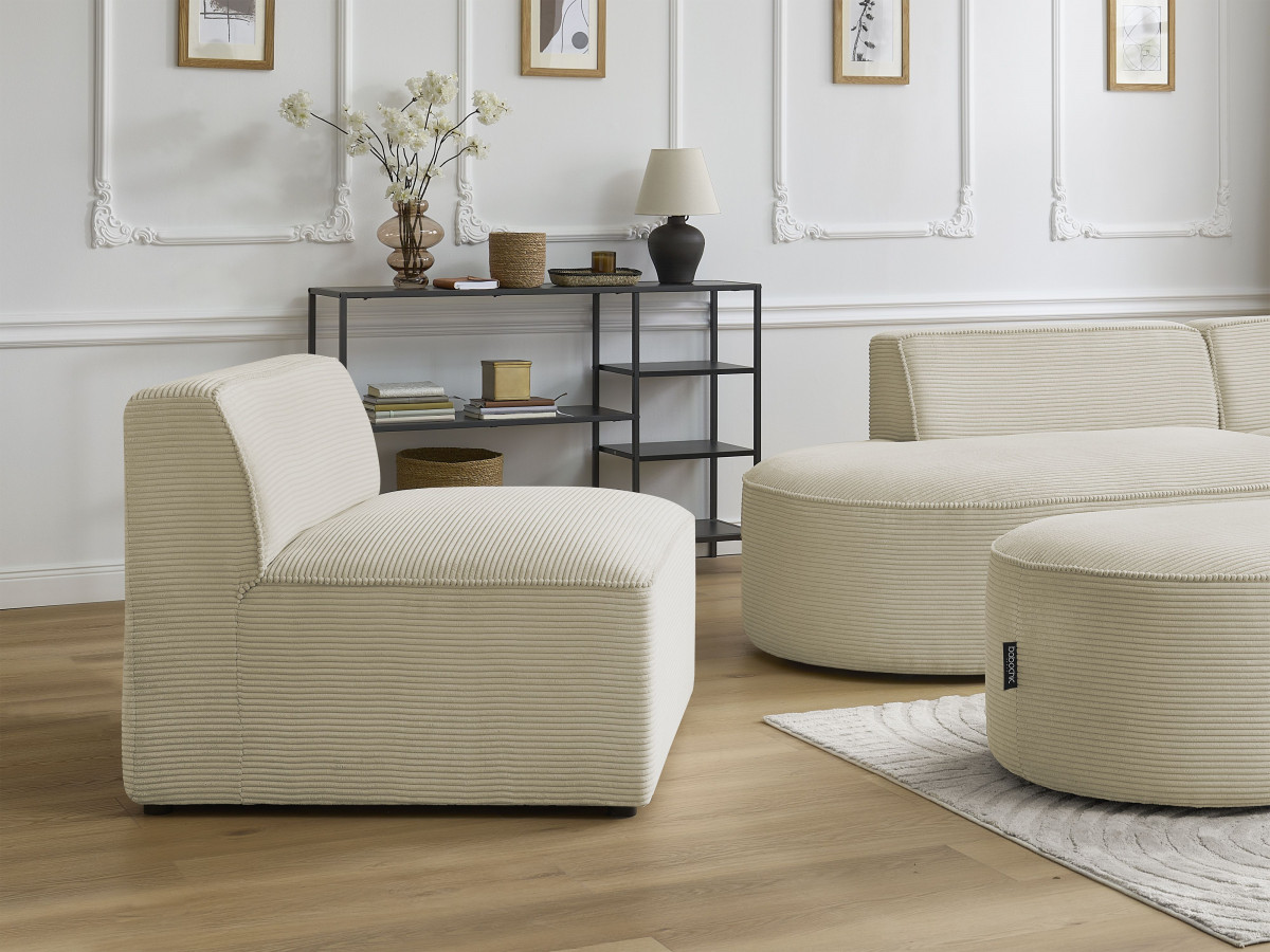 Bobochic Rousseau Sofamodul 1-Sitzer Cordsamt Beige
