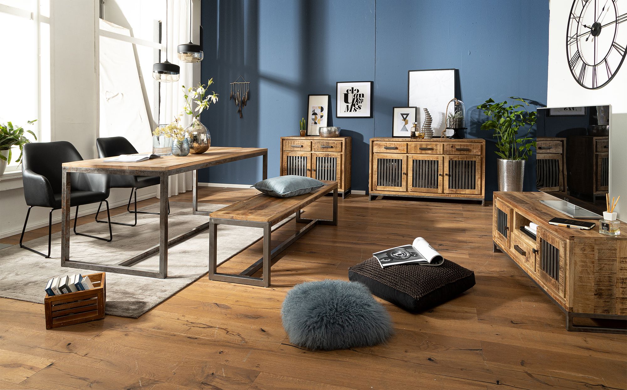 Essbank Videbaek Mango Massivholz Braun 120 × 45 × 46 cm