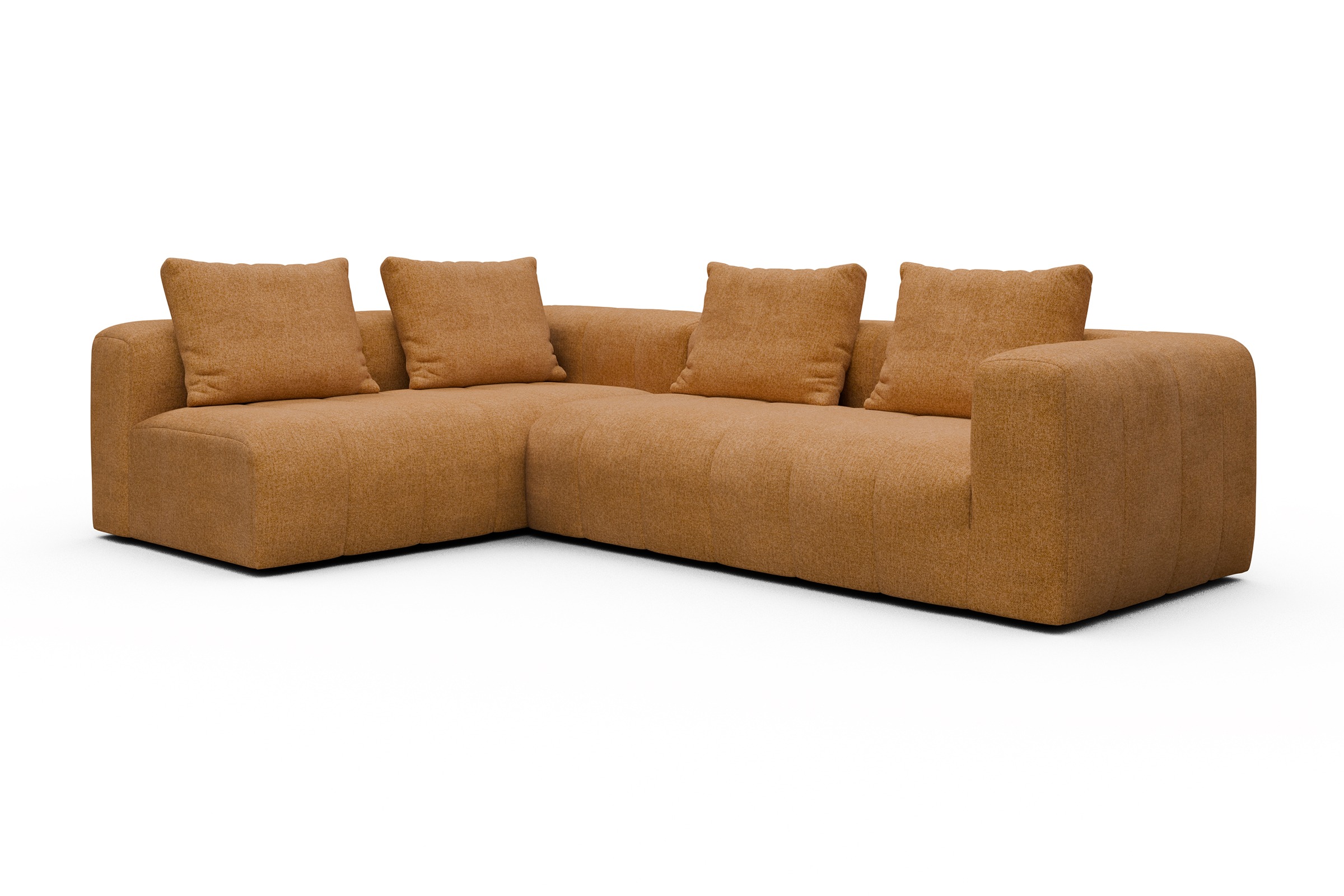 Ecksofa Hugo 2x 2,5-Sitzer Armlehne rechts Casone-Warm-Yellow