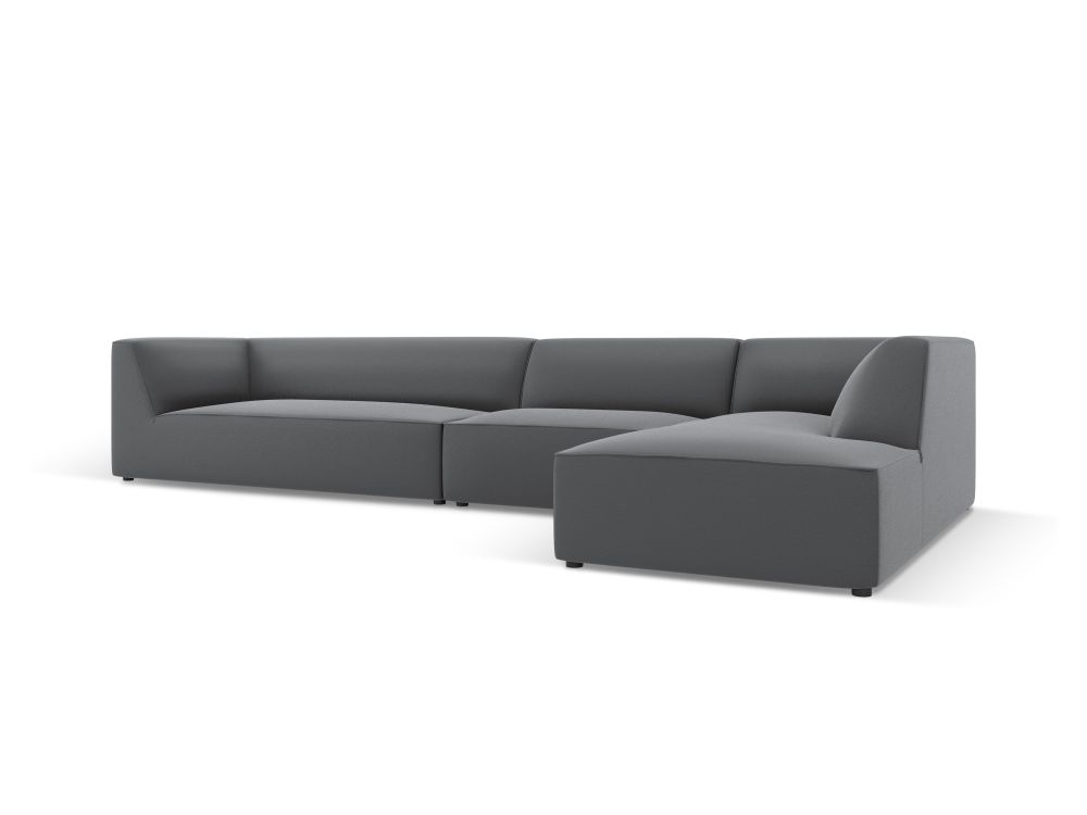 Cosmopolitan Design Ecksofa Siena 5-Sitzer Kunstleder Pacifico Dunkelgrau Melange Rechts