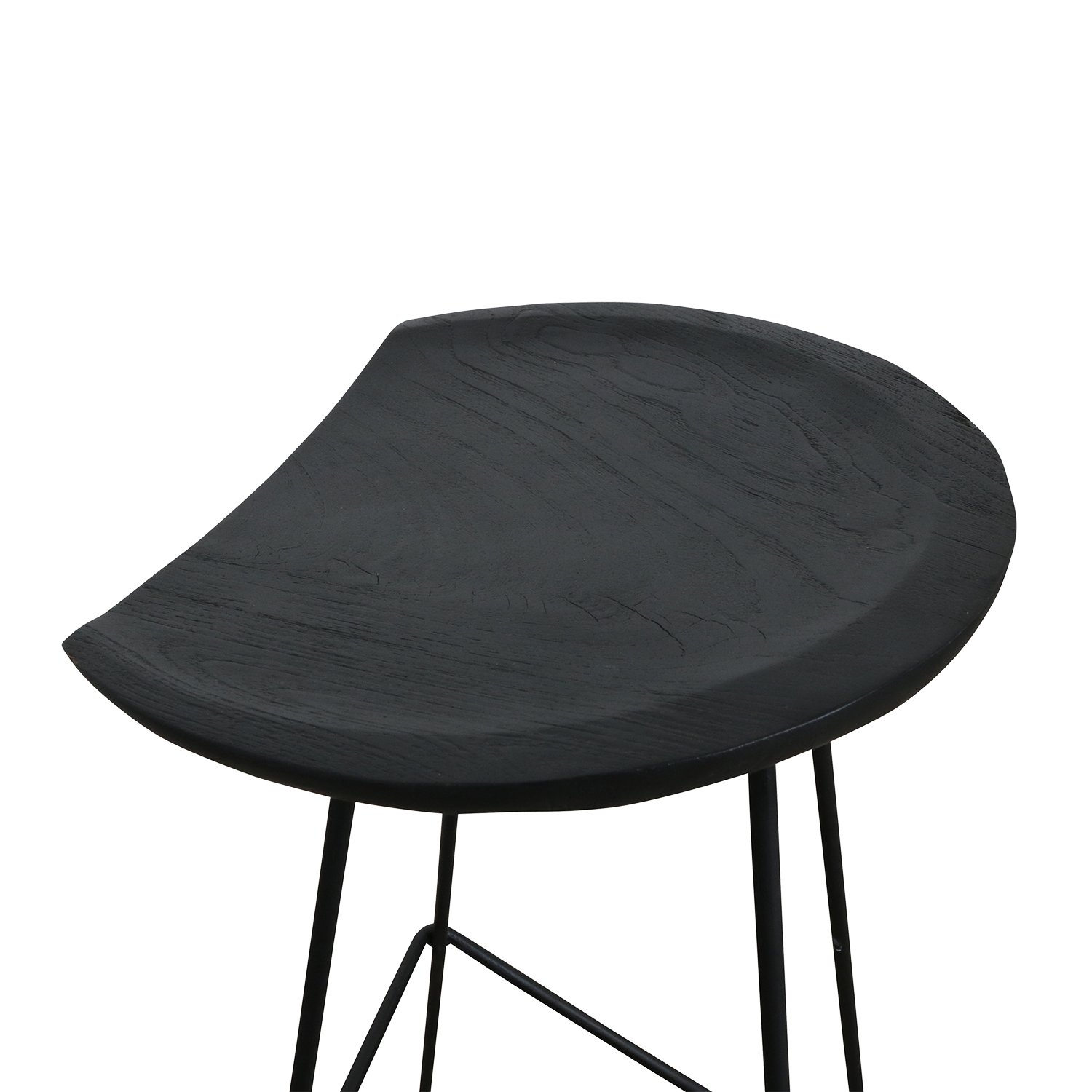 Raw Materials Loft Barhocker aus Teakholz schwarz 41x42x77cm