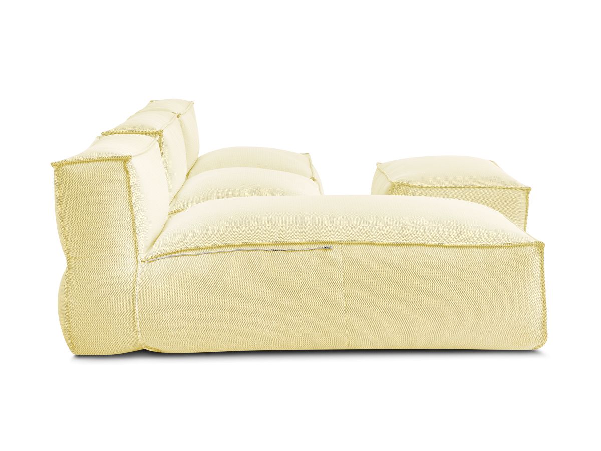 Bobochic Biarritz Gartensofa 4-Sitzer mit Pouf 252 × 168 cm Melange-Stoff Gelb