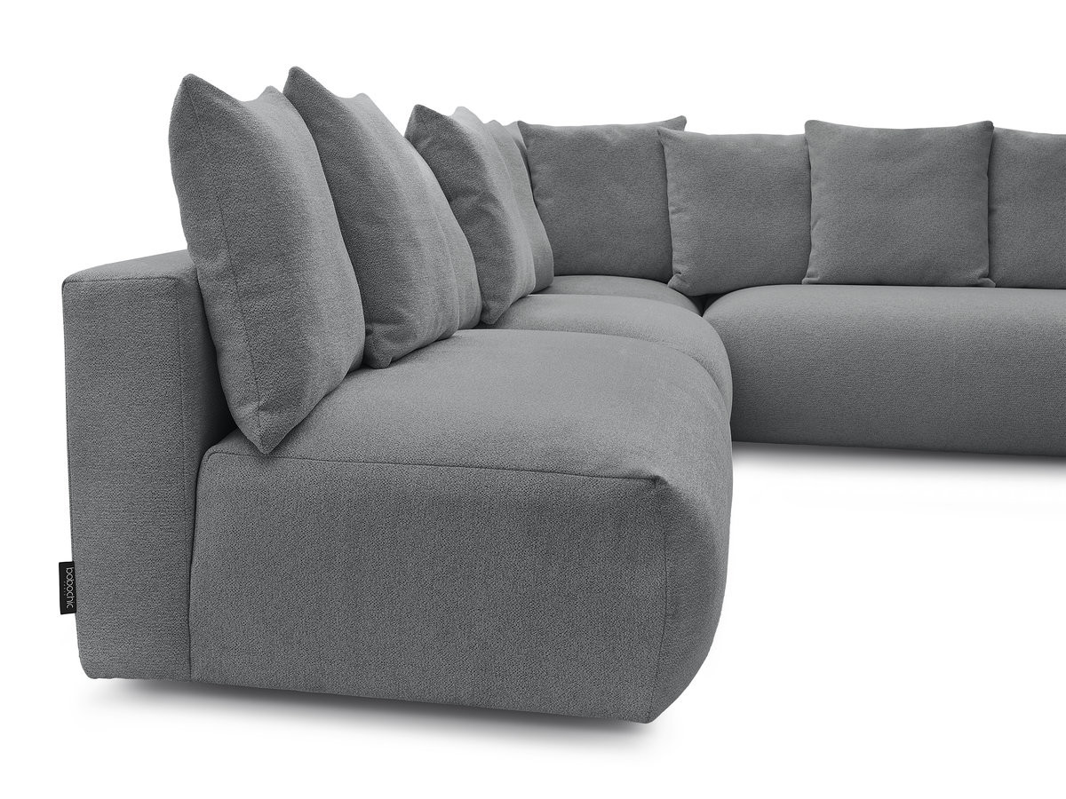 Bobochic Voltaire Ecksofa 322 × 268 cm Melange-Stoff Dunkelgrau Ecke rechts