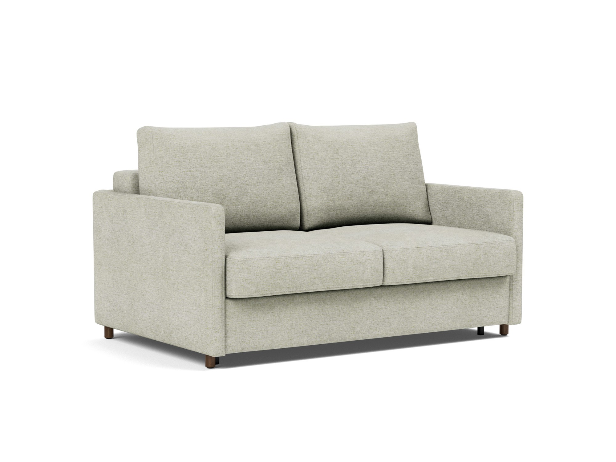 Schlafsofa Neah mit Slim-Armlehnen 140 Flachgewebe Avella 280-Sand