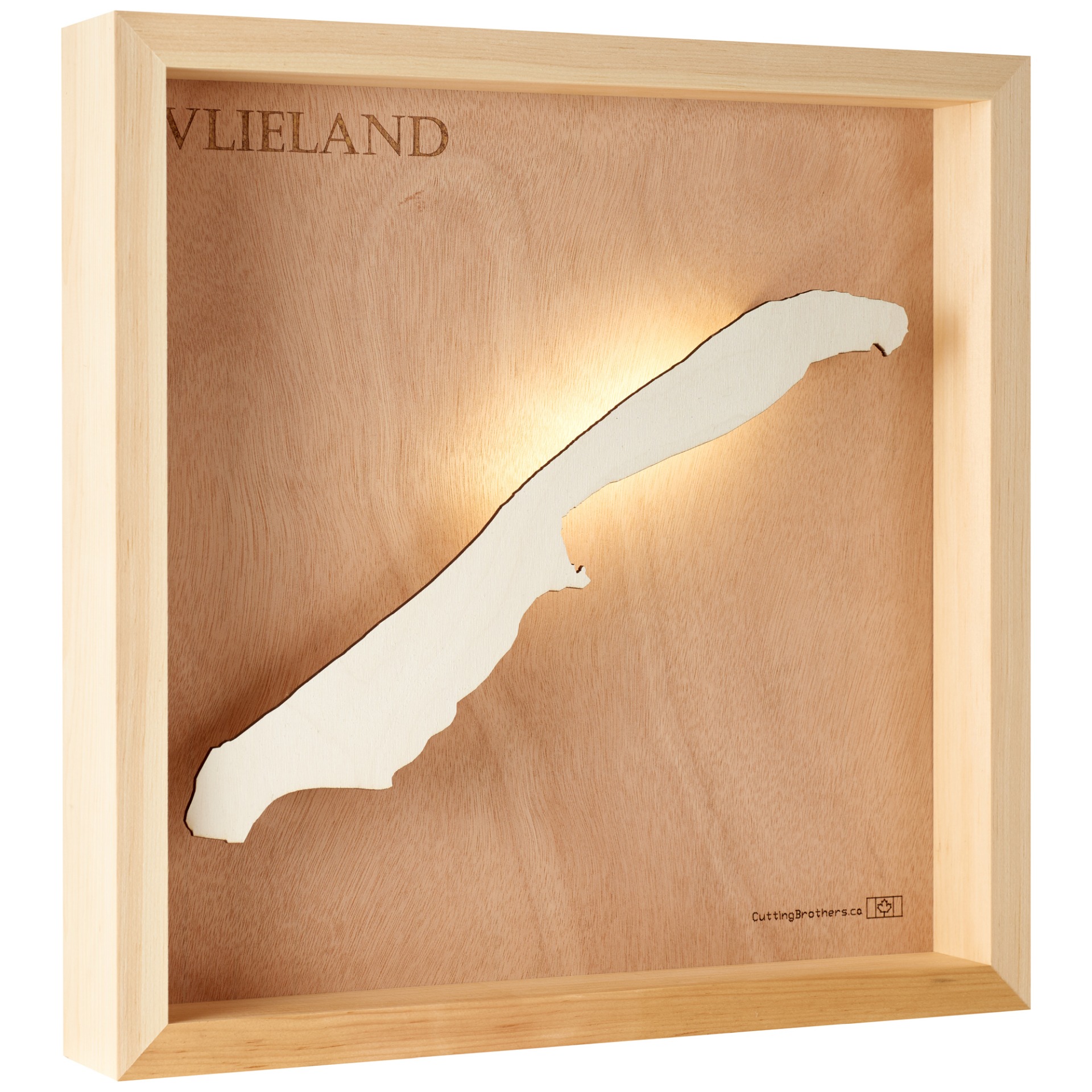 Cutting Brothers LED Licht Vlieland 3D Insel Holz Karte