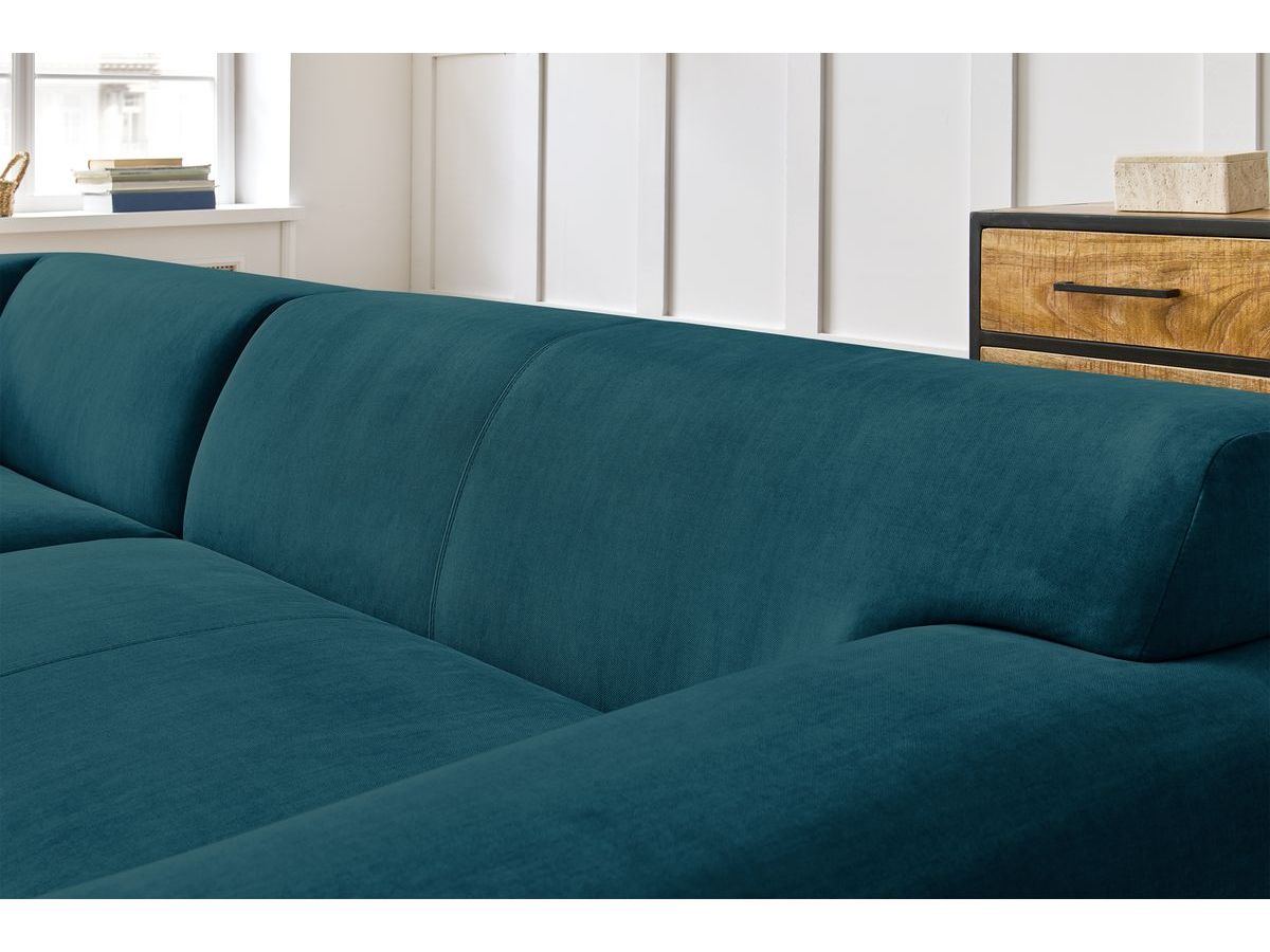 Bobochic Lavena Ecksofa 312 × 220 cm Samt Dunkelblau Ecke links