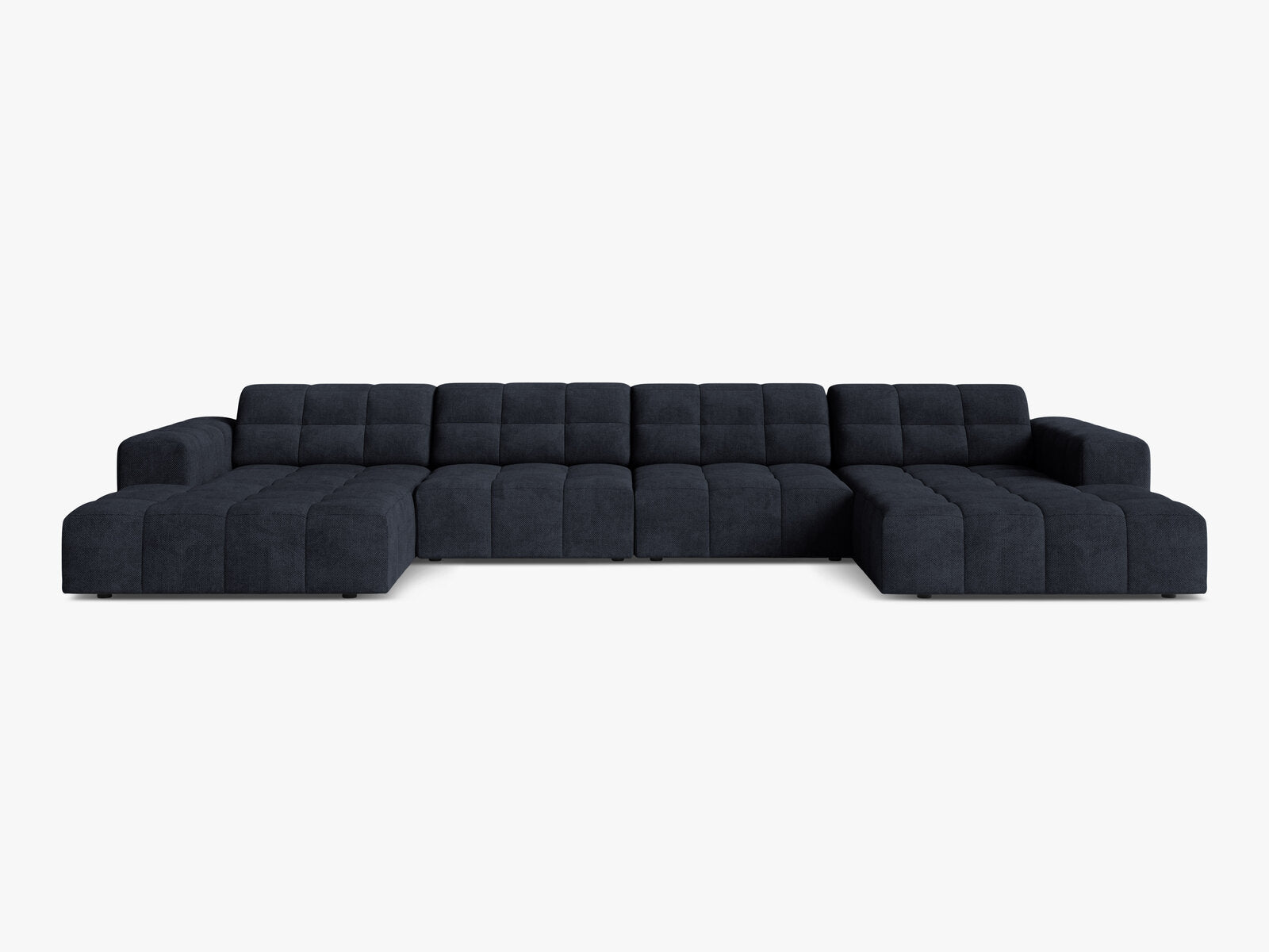 Micadoni Panorama Sofa Jennifer 6-Sitzer Chenille Eden Marineblau
