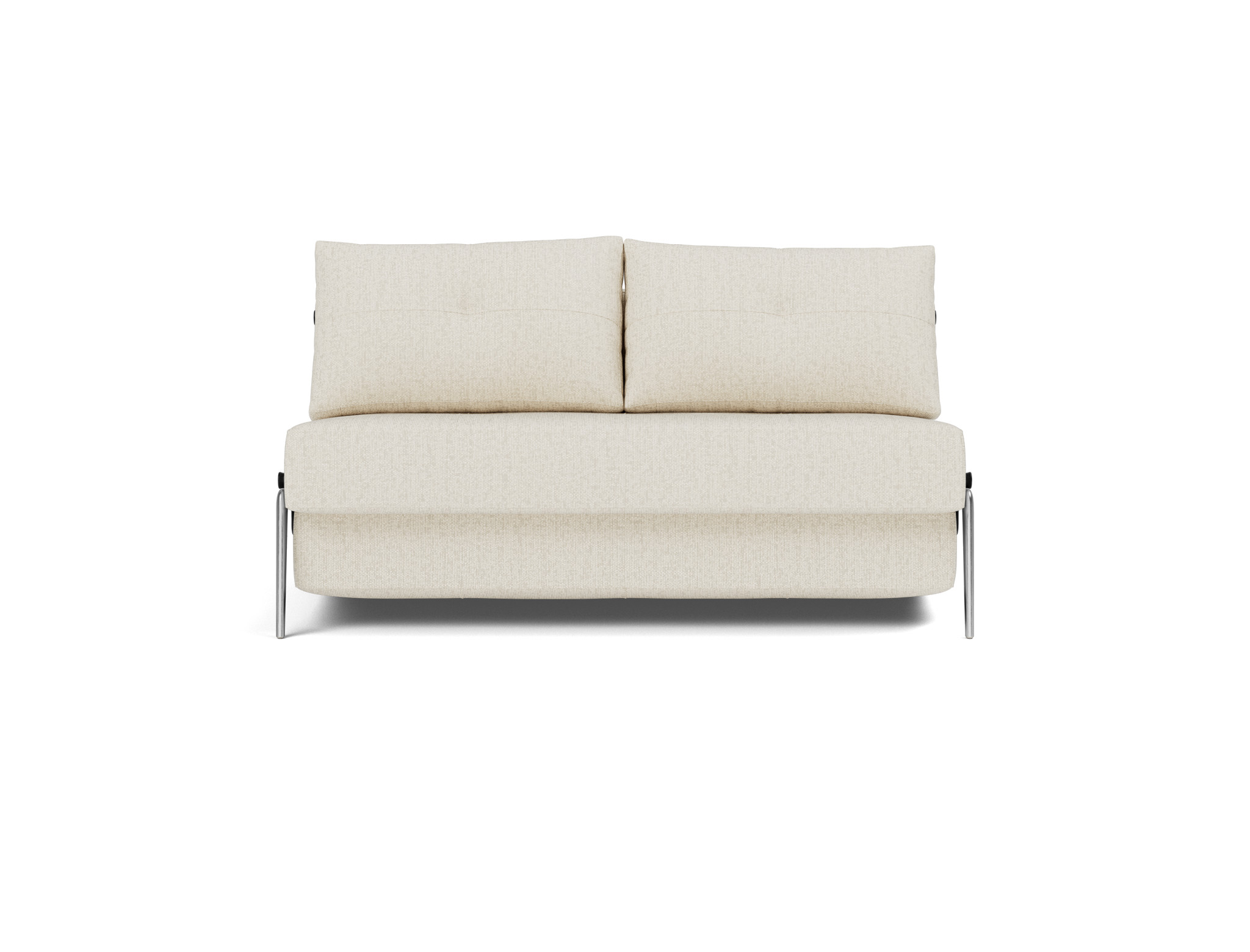 Schlafsofa Cubed 140 Boucle Skandi 531-Off-White Beine Aluminium