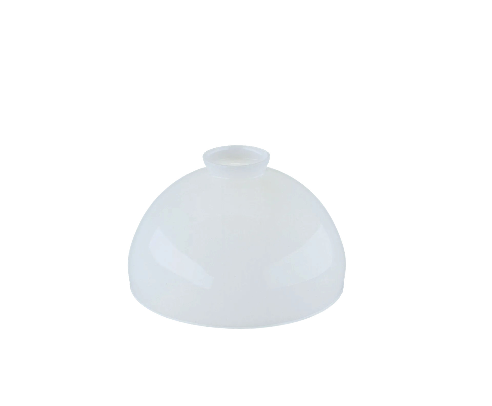 Berliner Messinglampen Glasschirm Nr. 60 Halbkugelform, Opalglas weiß glänzend