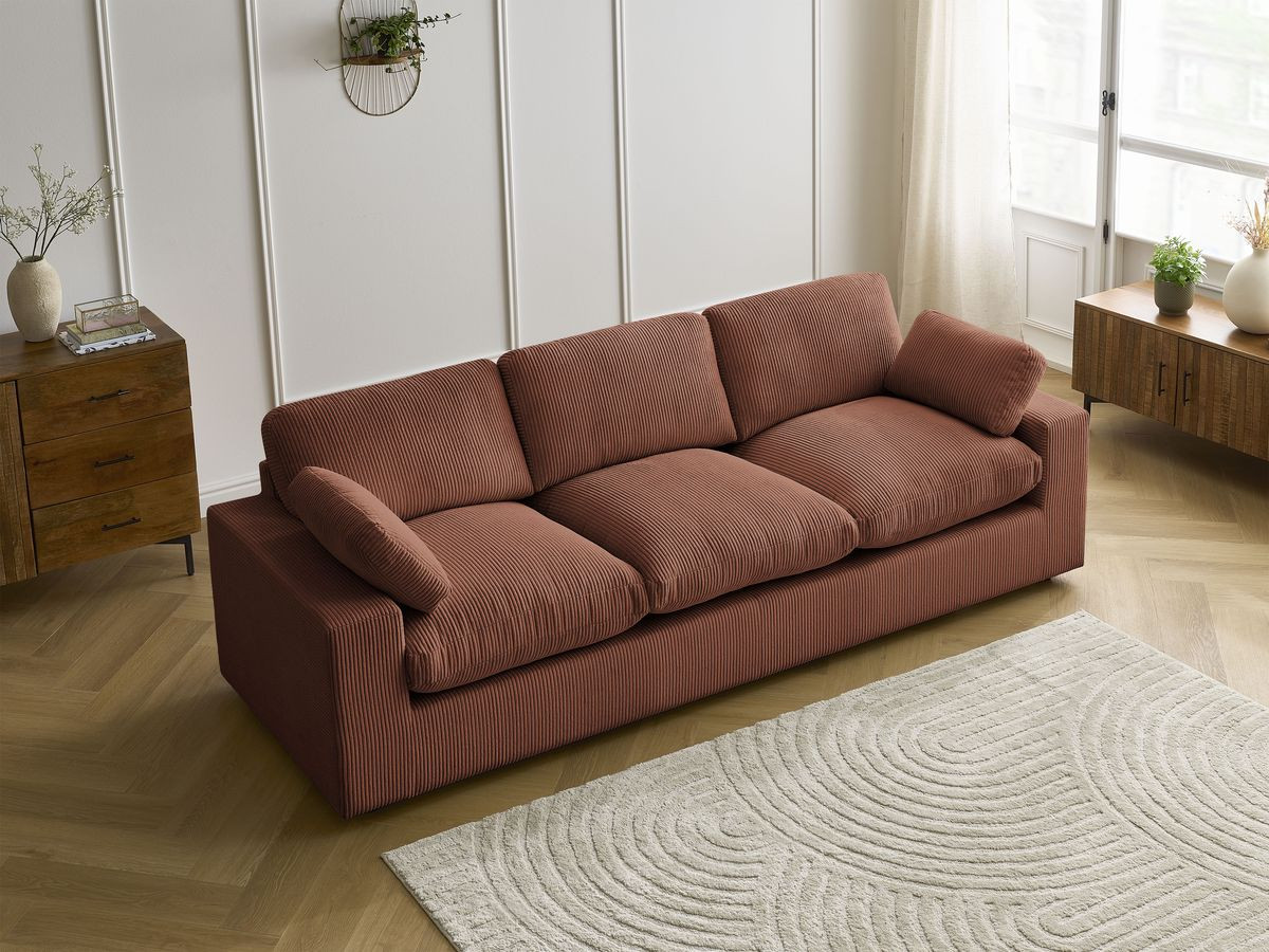 Bobochic Belair Sofa 3-Sitzer 250 × 93 cm Cordsamt Orange