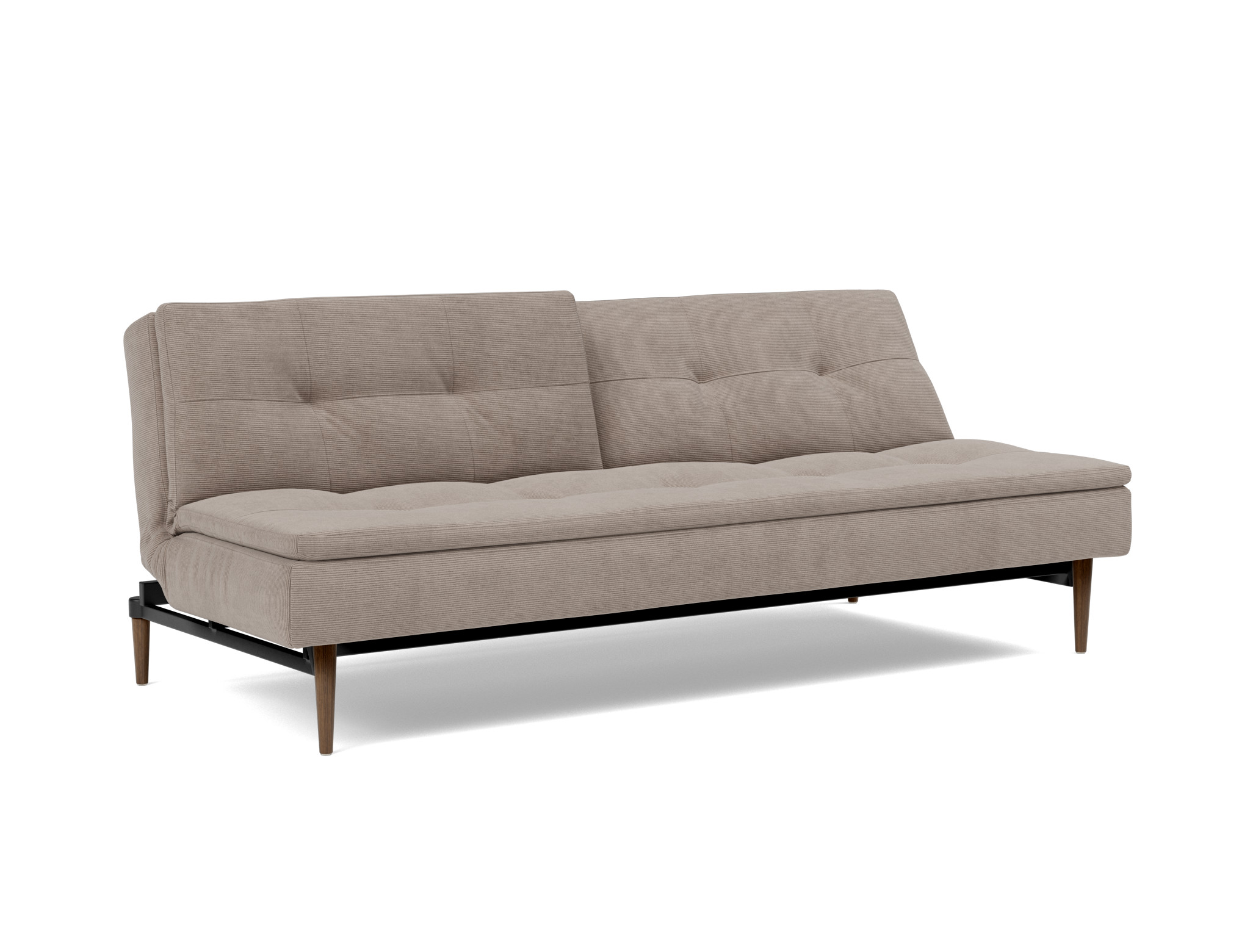 Schlafsofa Dublexo Kord Cordufine 318-Beige Beine Styletto Eiche dunkel