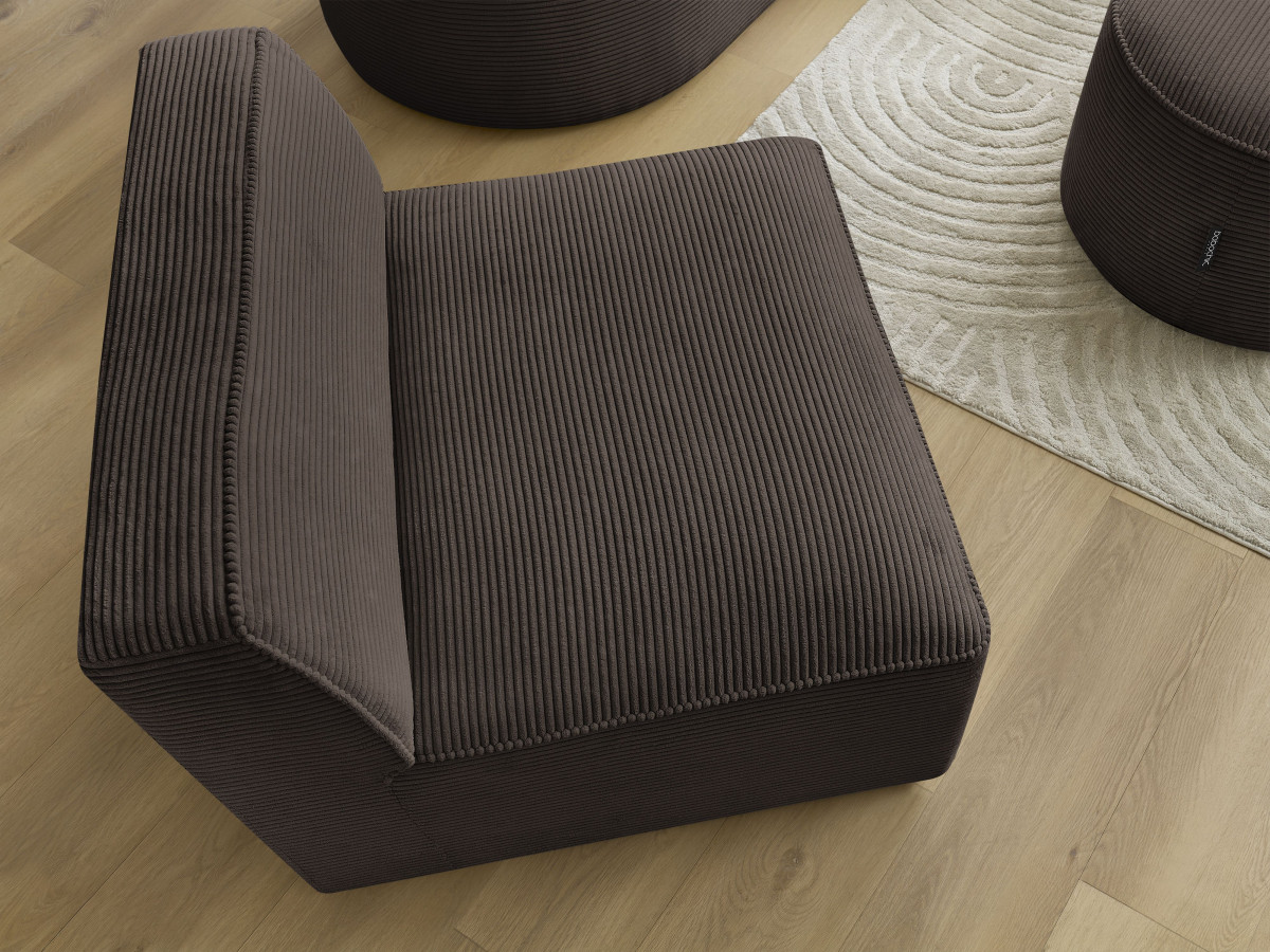 Bobochic Rousseau Sofamodul 1-Sitzer Cordsamt Braun