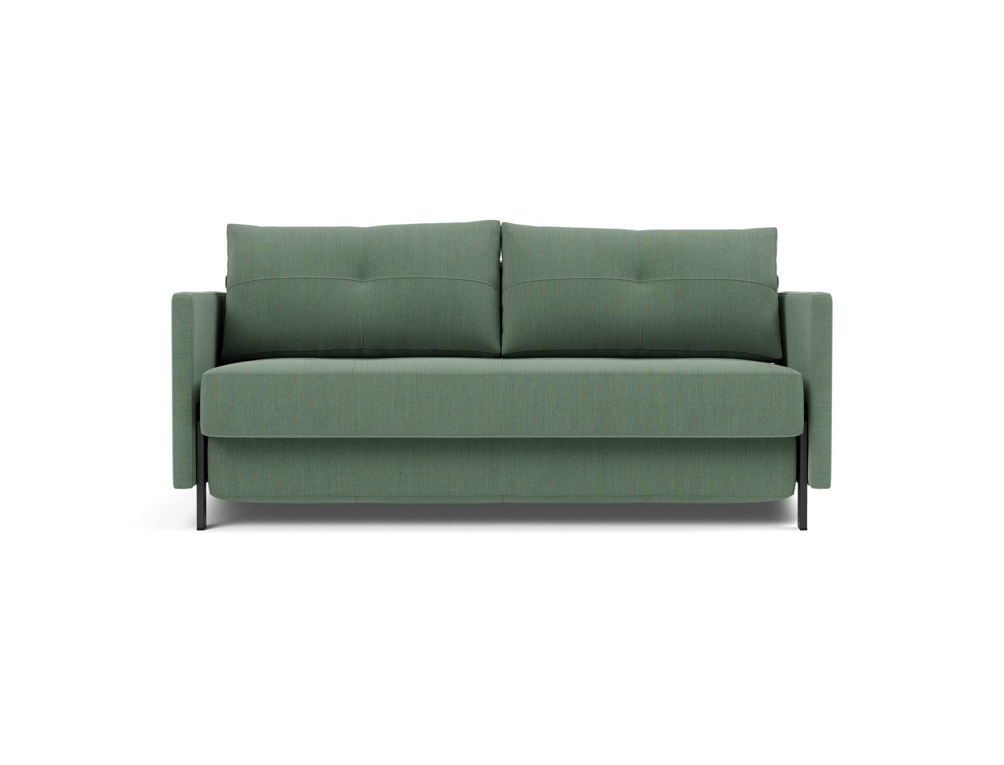 Schlafsofa Cubed mit Armlehnen 160 Flachgewebe Elegance 518-Green