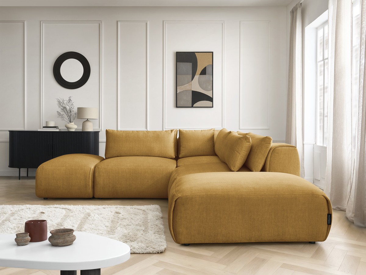 Bobochic Jana Ecksofa Samt Gelb