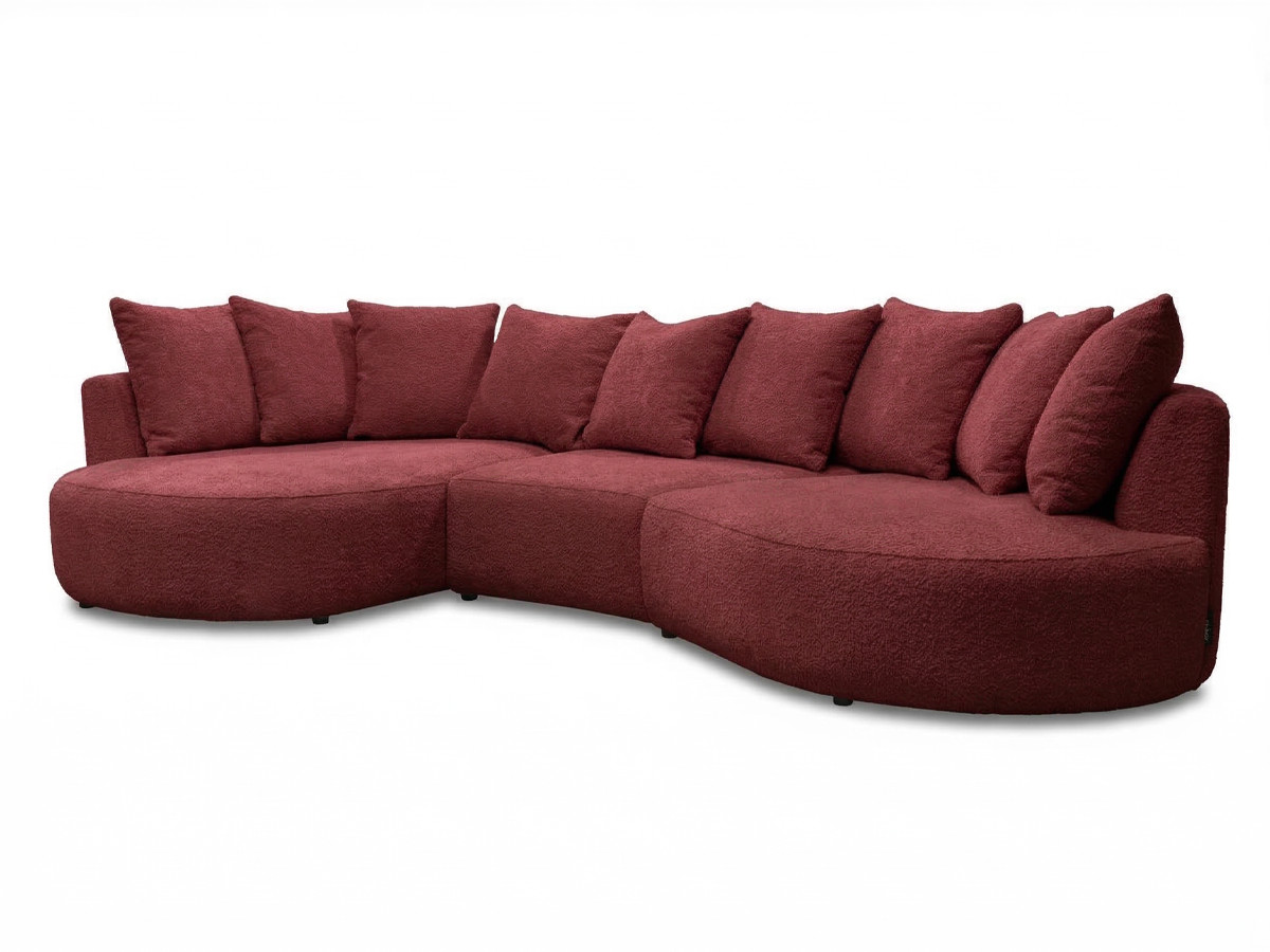 Bobochic Calypso Ecksofa Bouclé-Stoff Bordeaux Ecke links