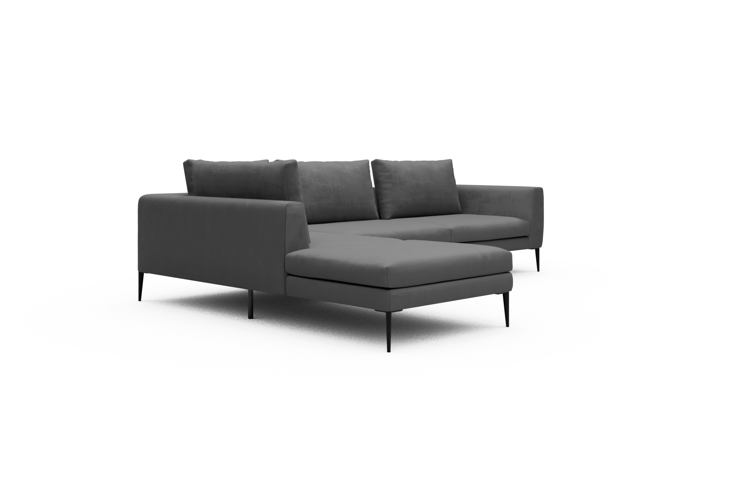 Ecksofa Paul Relax-Ecke rechts mit 3-Sitzer Cordufine-Grey