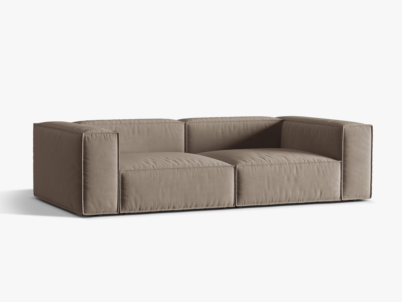 Micadoni Sofa Nuria 4-Sitzer Samt Warmes Grau