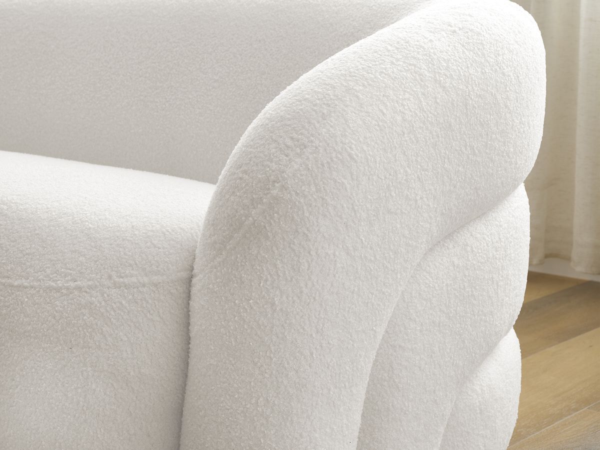 Bobochic Elina Sofa 6-Sitzer Bouclé-Stoff Weiß