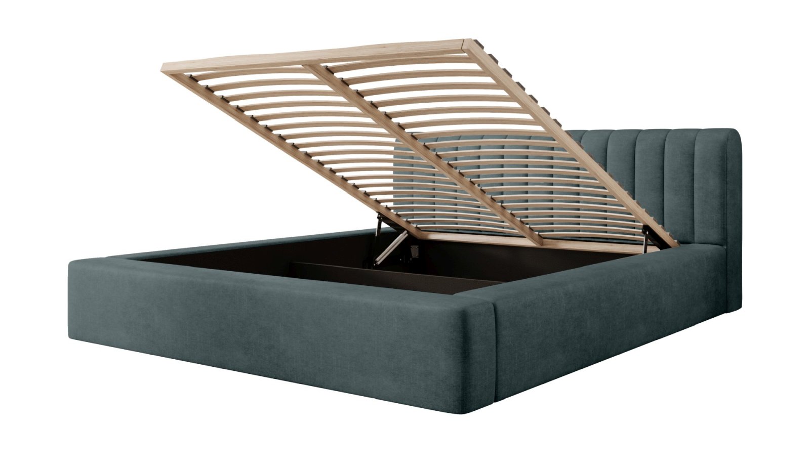 Polsterbett Faroa Samtstoff 180x200 mit Holzrahmen Macau Emerald