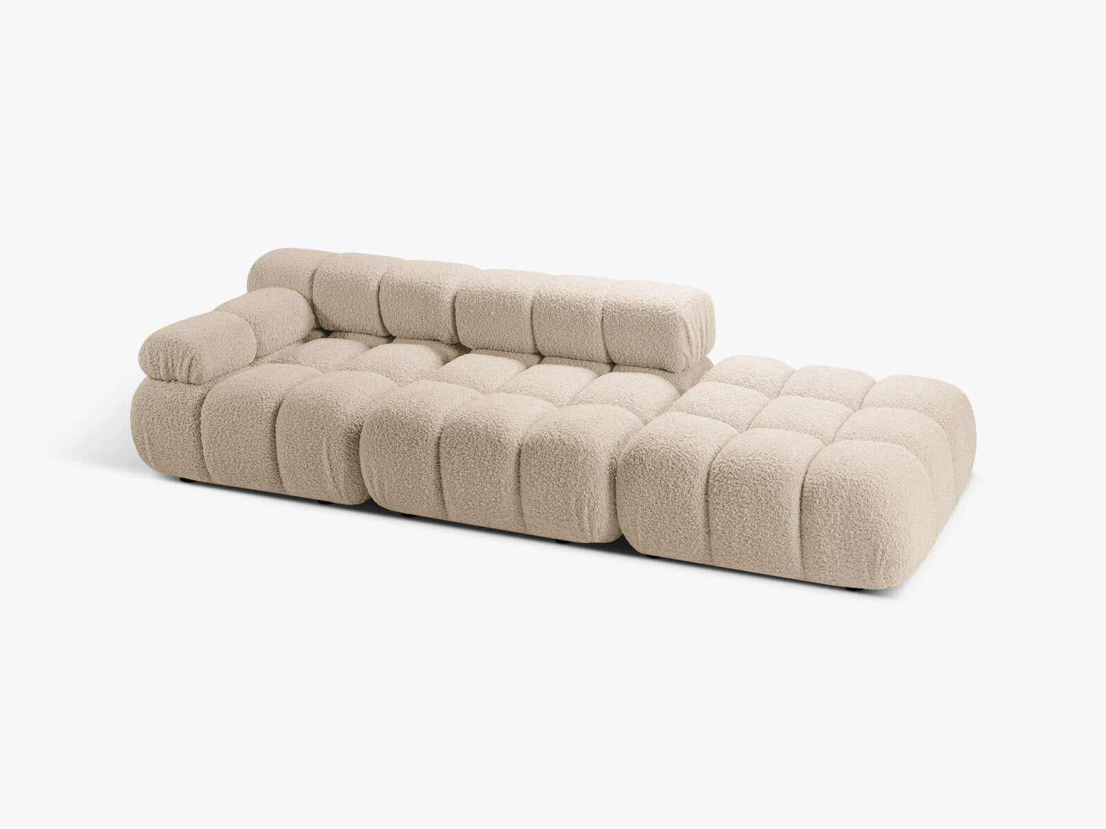 Micadoni Modulares Sofa Bellis 4-Sitzer Rechts Boucle Rolf Helles Beige