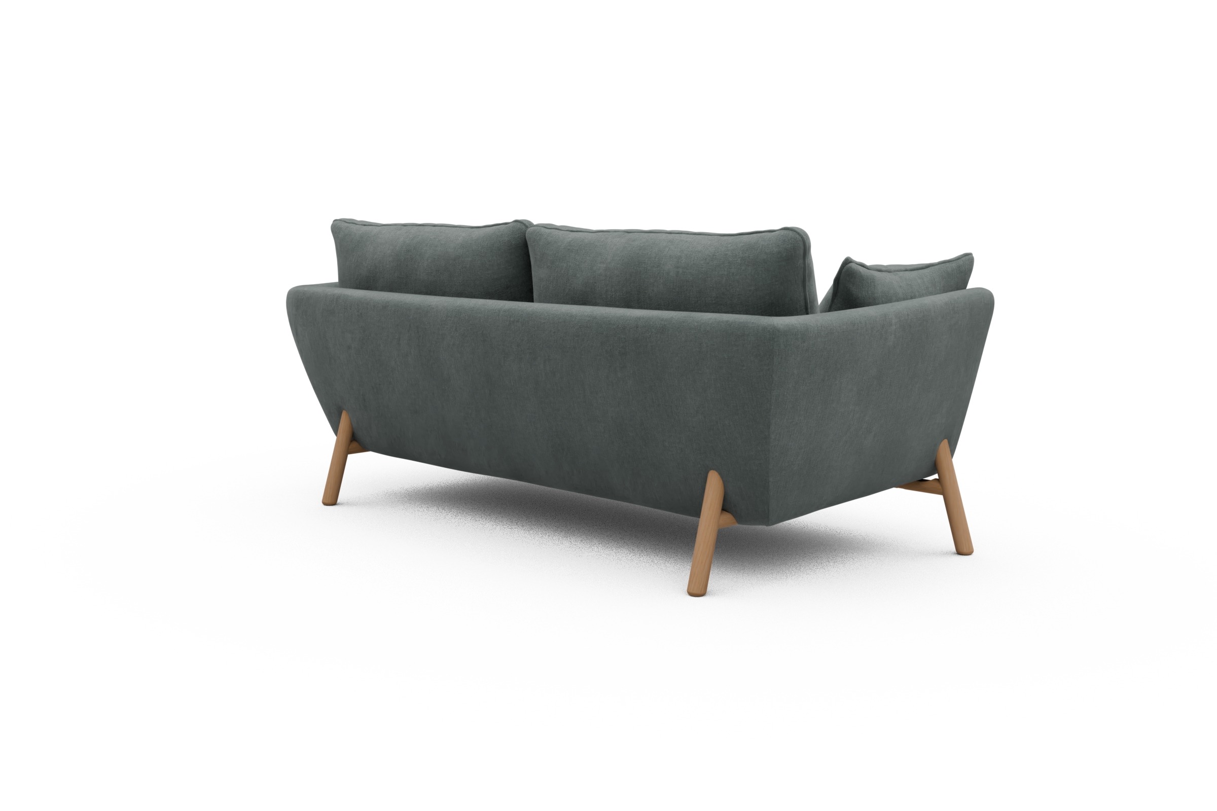 Sofa Emil 2-Sitzer Beinfarbe Eiche Natur Smooth-Silver-Grey