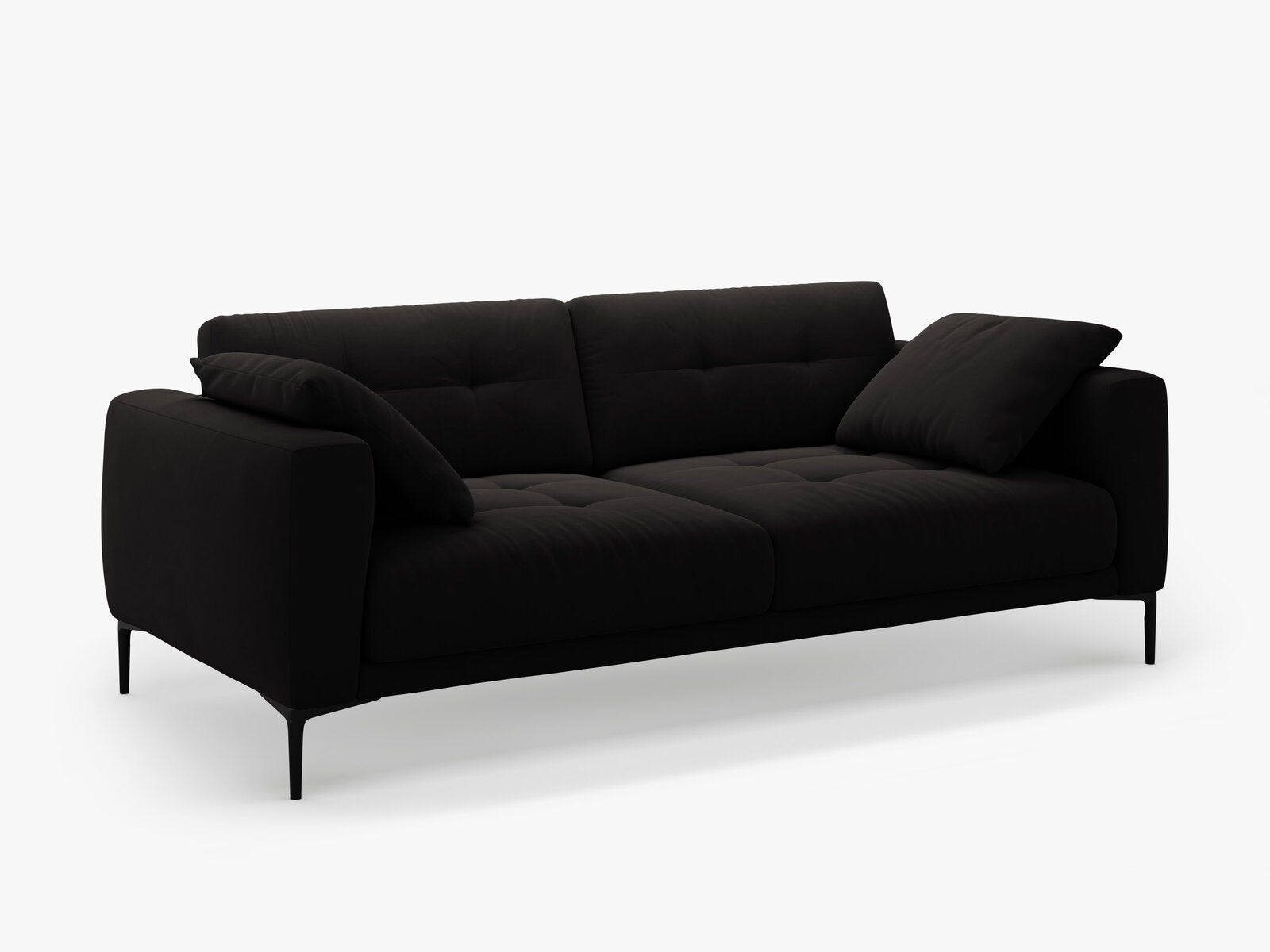 Micadoni Sofa Bemy 4-Sitzer Samt Schwarz