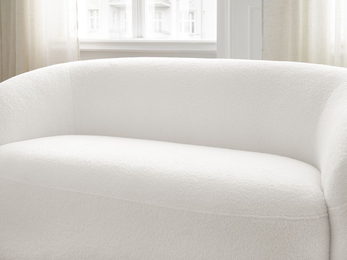 Bobochic Elina Sofa 2-Sitzer Bouclé-Stoff Weiß