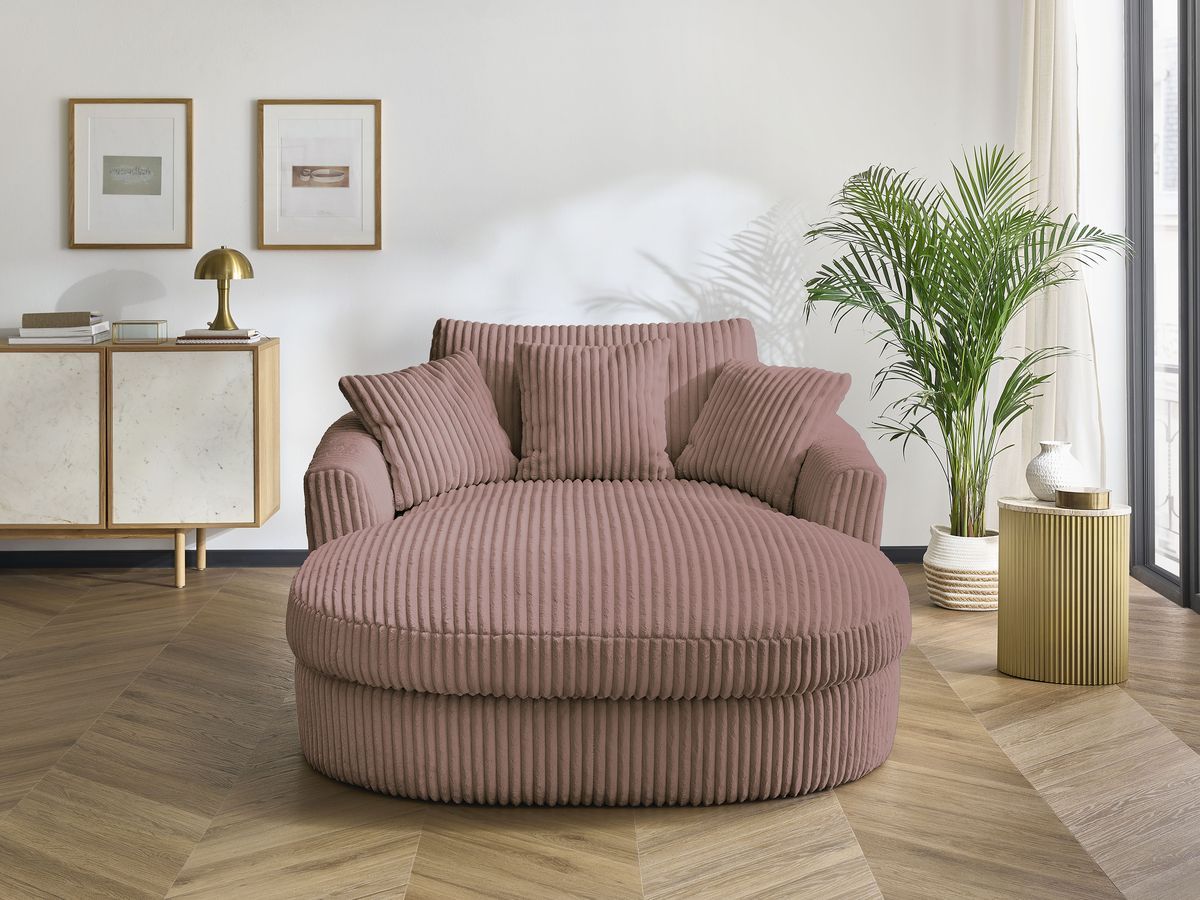 Bobochic Belem Méridienne-Modul Breitcord weich Rosa