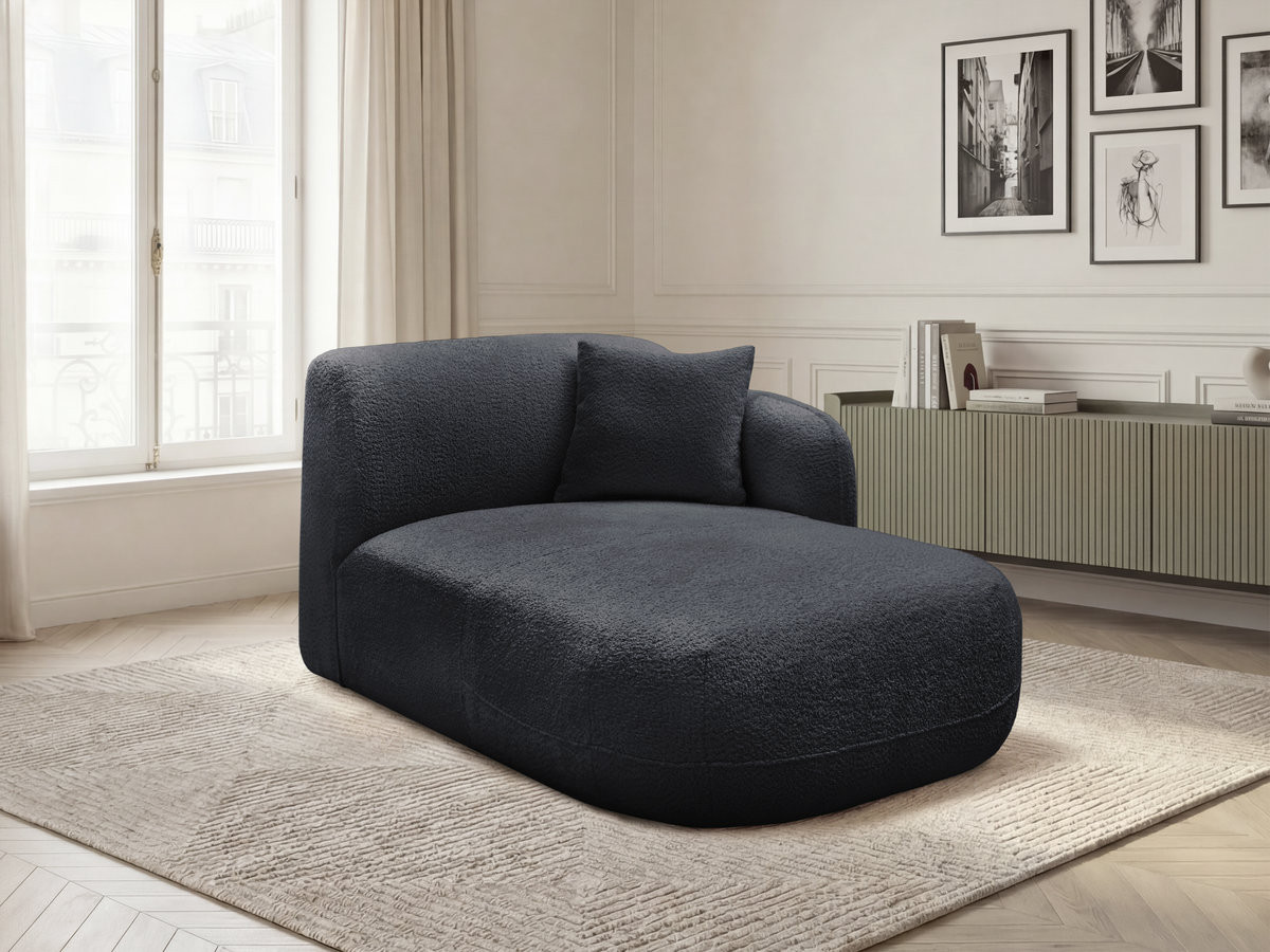 Bobochic Anda Méridienne-Modul Chenille Schwarz Ecke rechts