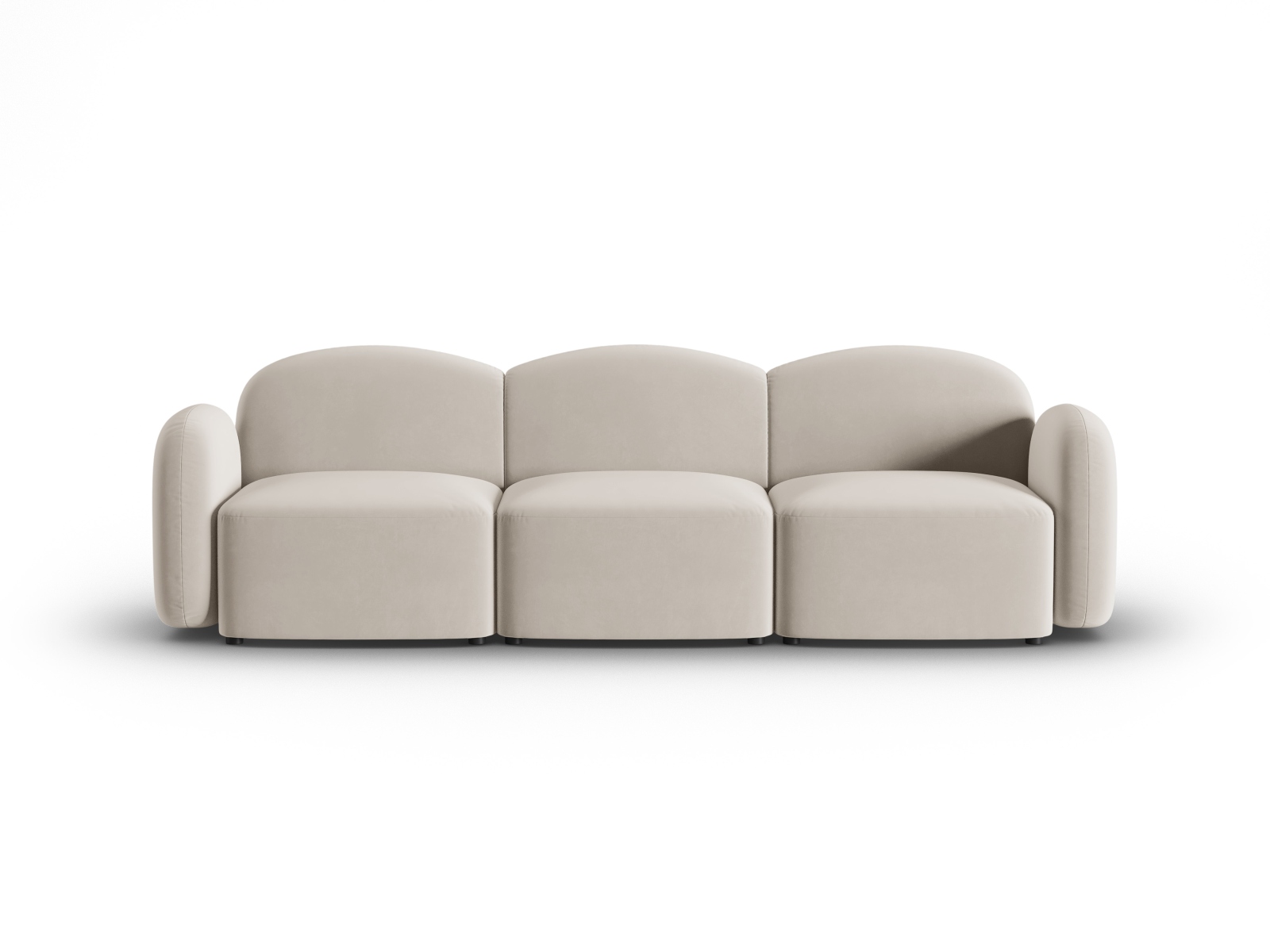 Micadoni Sofa Blair 3-Sitzer Samt Casino Hellbeige